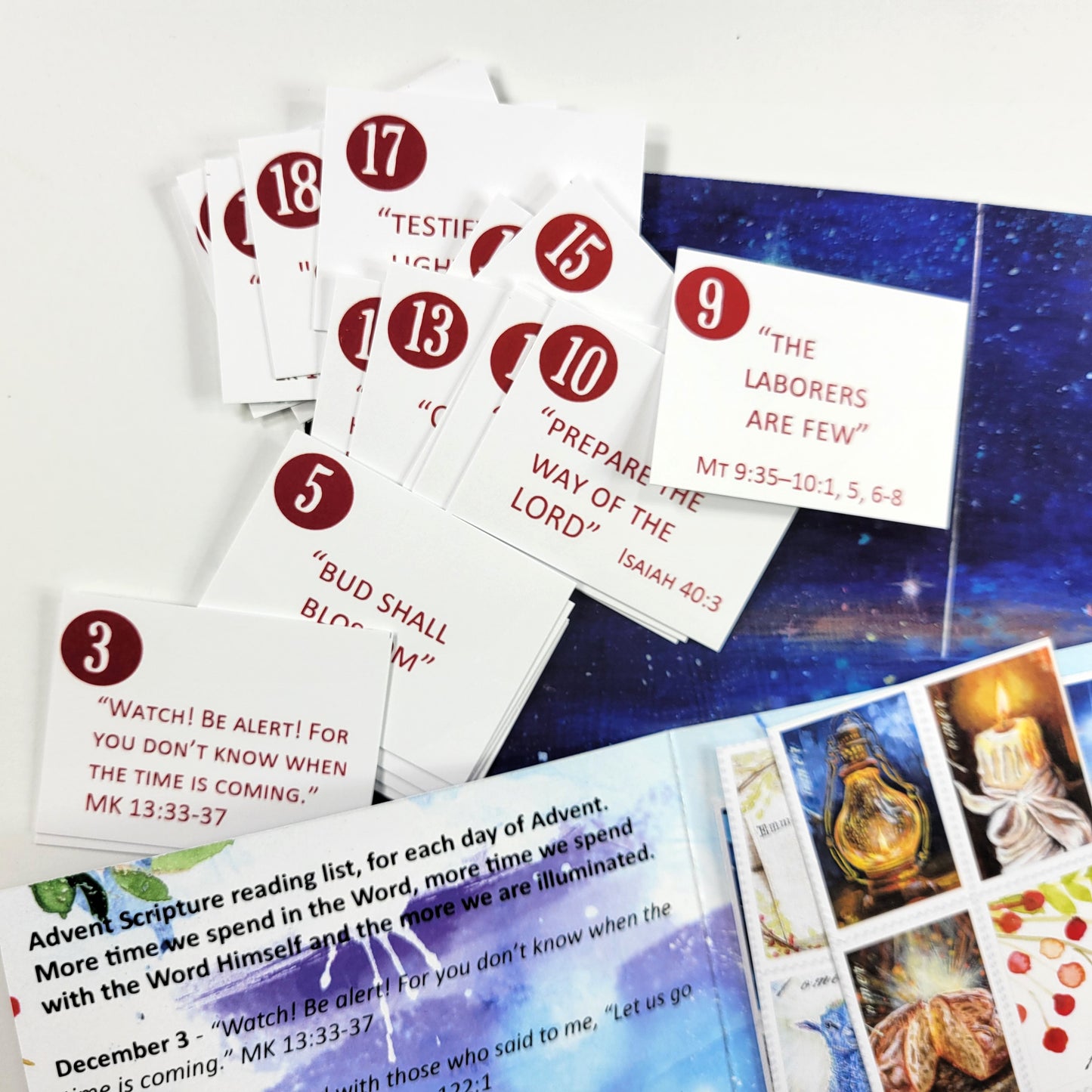 Beautiful 4 - ADD ON - Advent Scripture reading plan, Post Stamps and circular stickers