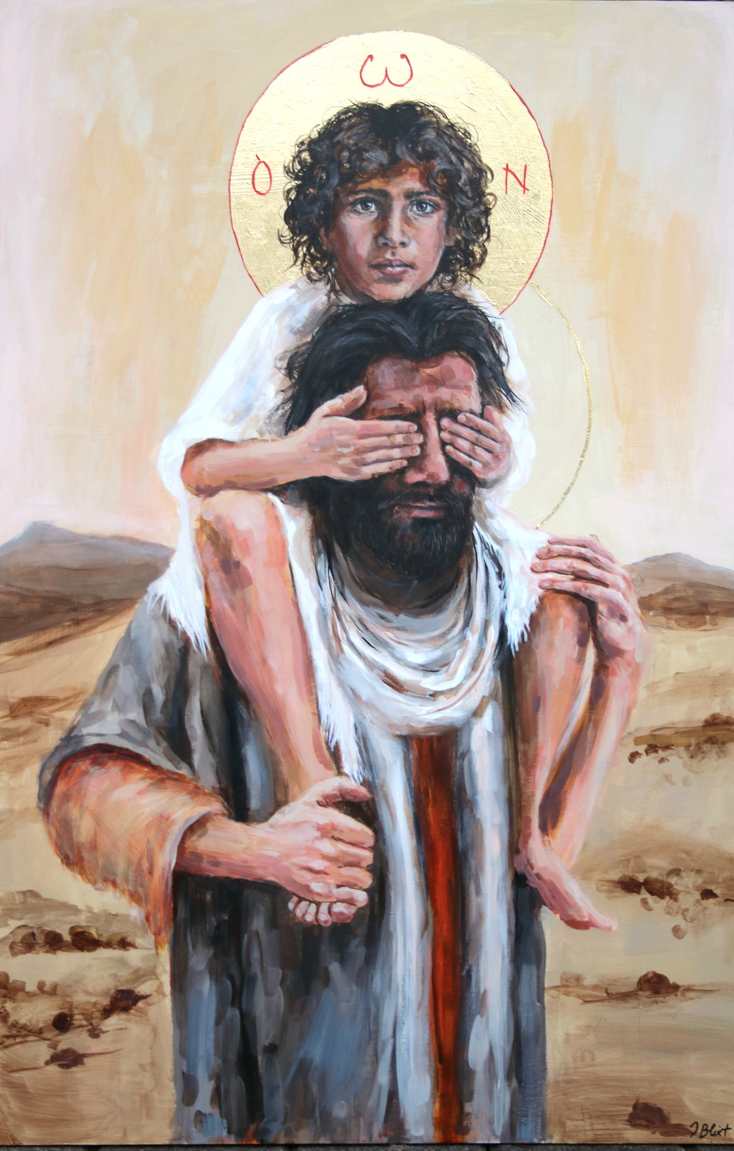 Trust: Jesus and Joseph original acrylic painting