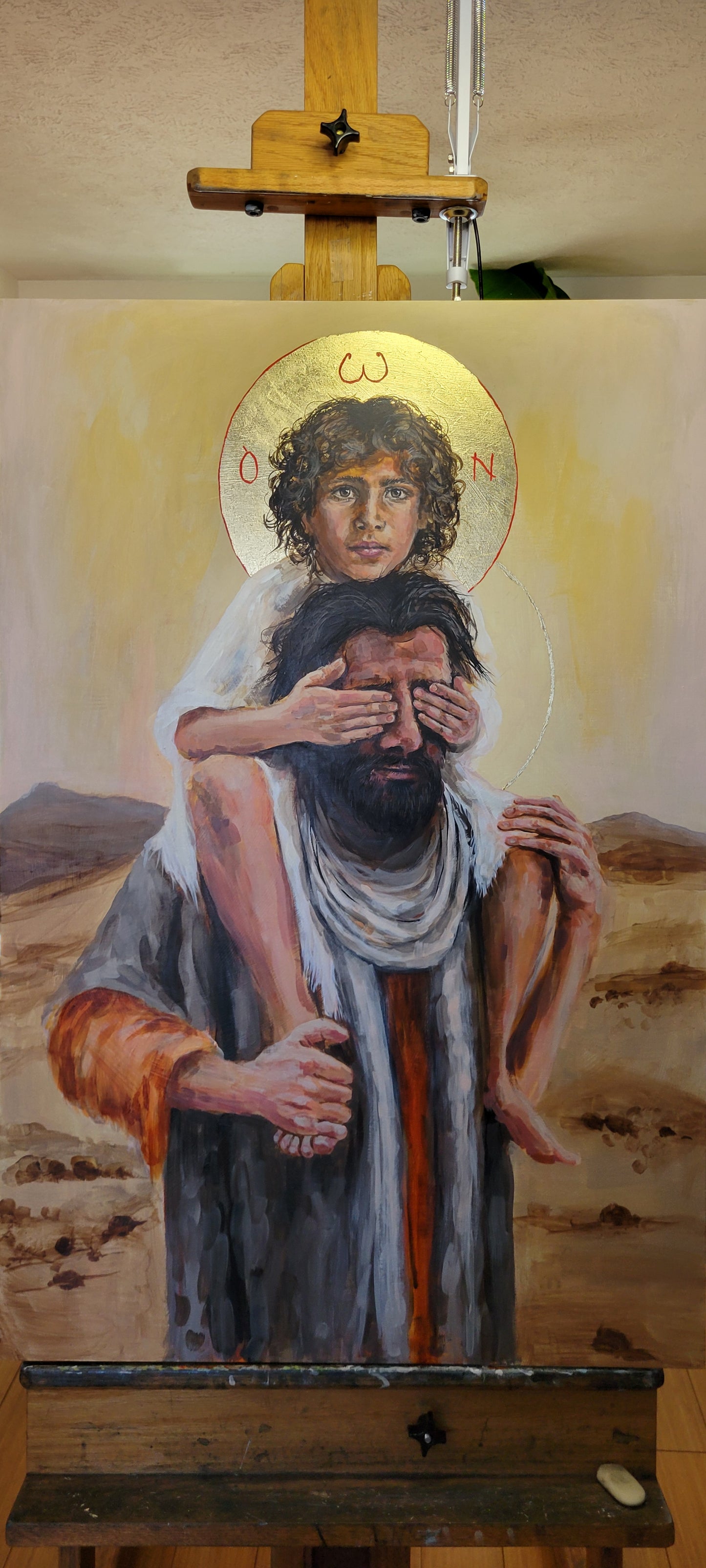 Trust: Jesus and Joseph original acrylic painting