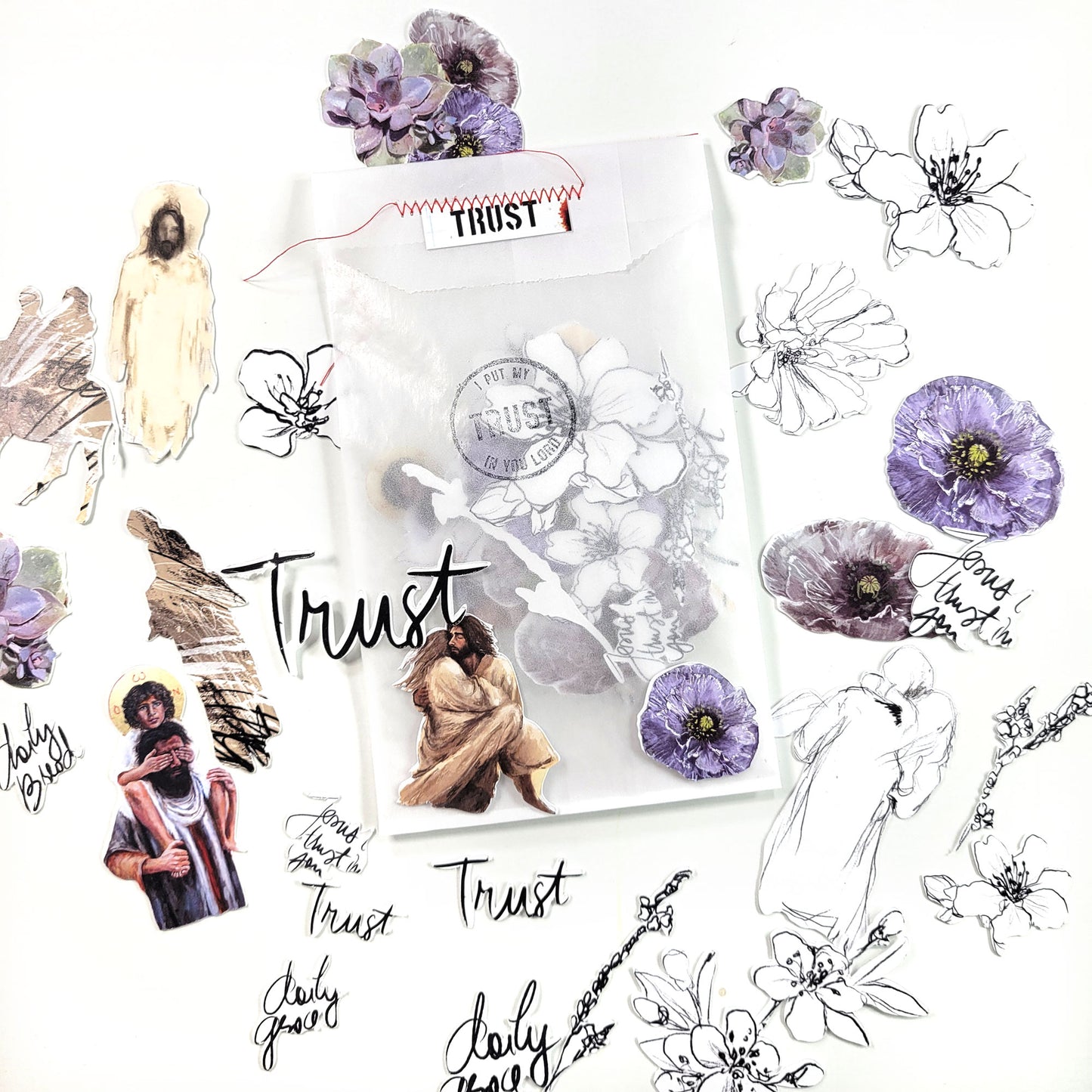 Beautiful 5 -Trust ADD ON kit - Journaling die cuts