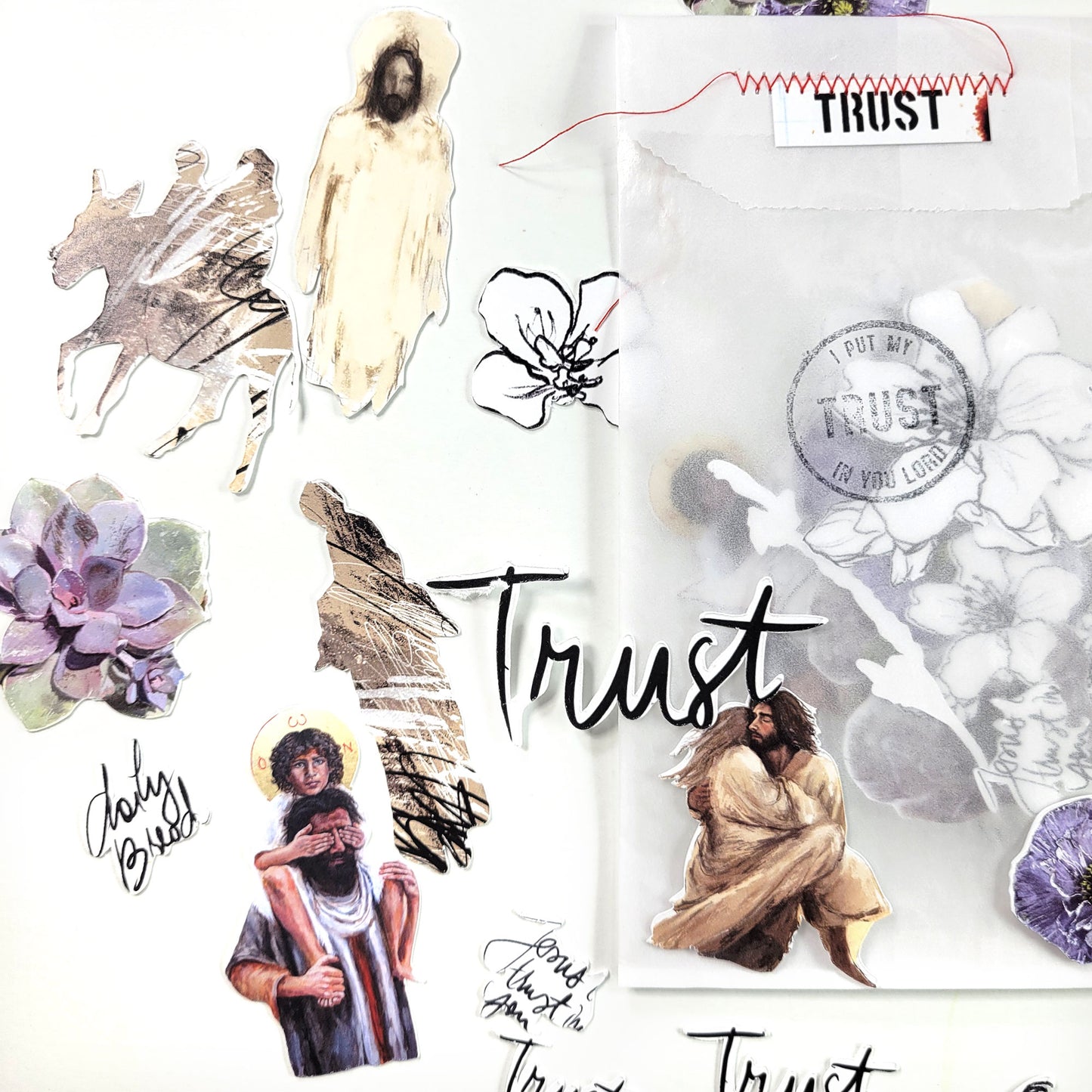 Beautiful 5 -Trust ADD ON kit - Journaling die cuts