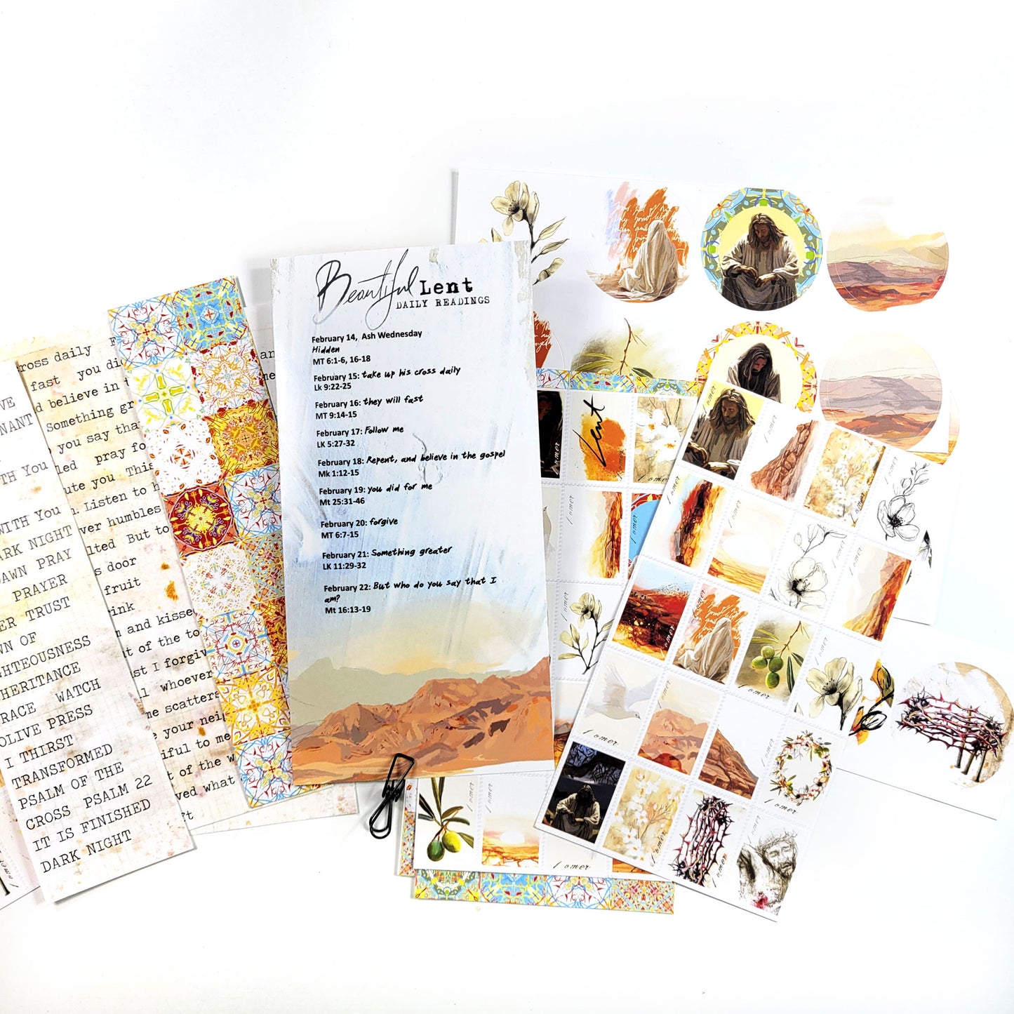 Beautiful 6 - ADD ON  - LENT Scripture reading plan, Post Stamps and word stickers