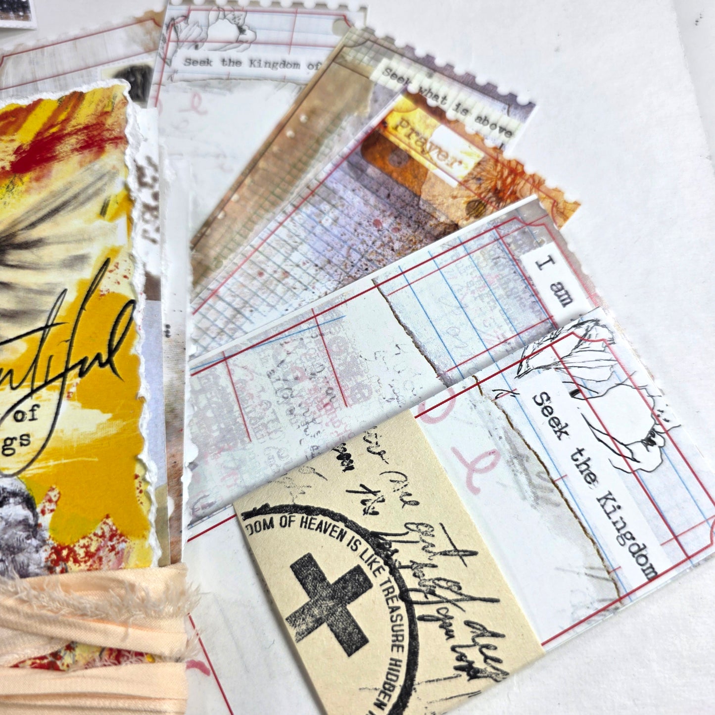 Creative Faith Journal - Gathered Grace No. 25, Handmade mix media journal