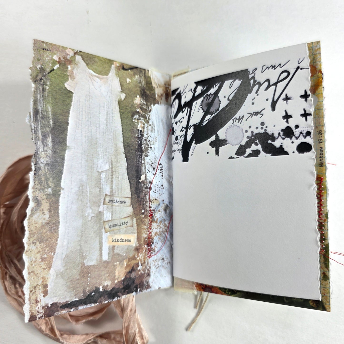 Creative Faith Journal - Gathered Grace No. 20, Handmade mix media journal