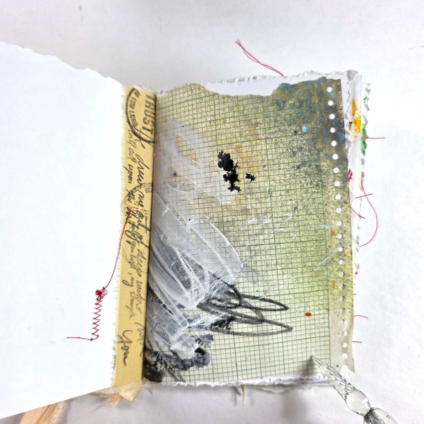 Creative Faith Journal - Gathered Grace No. 4, Handmade mix media journal