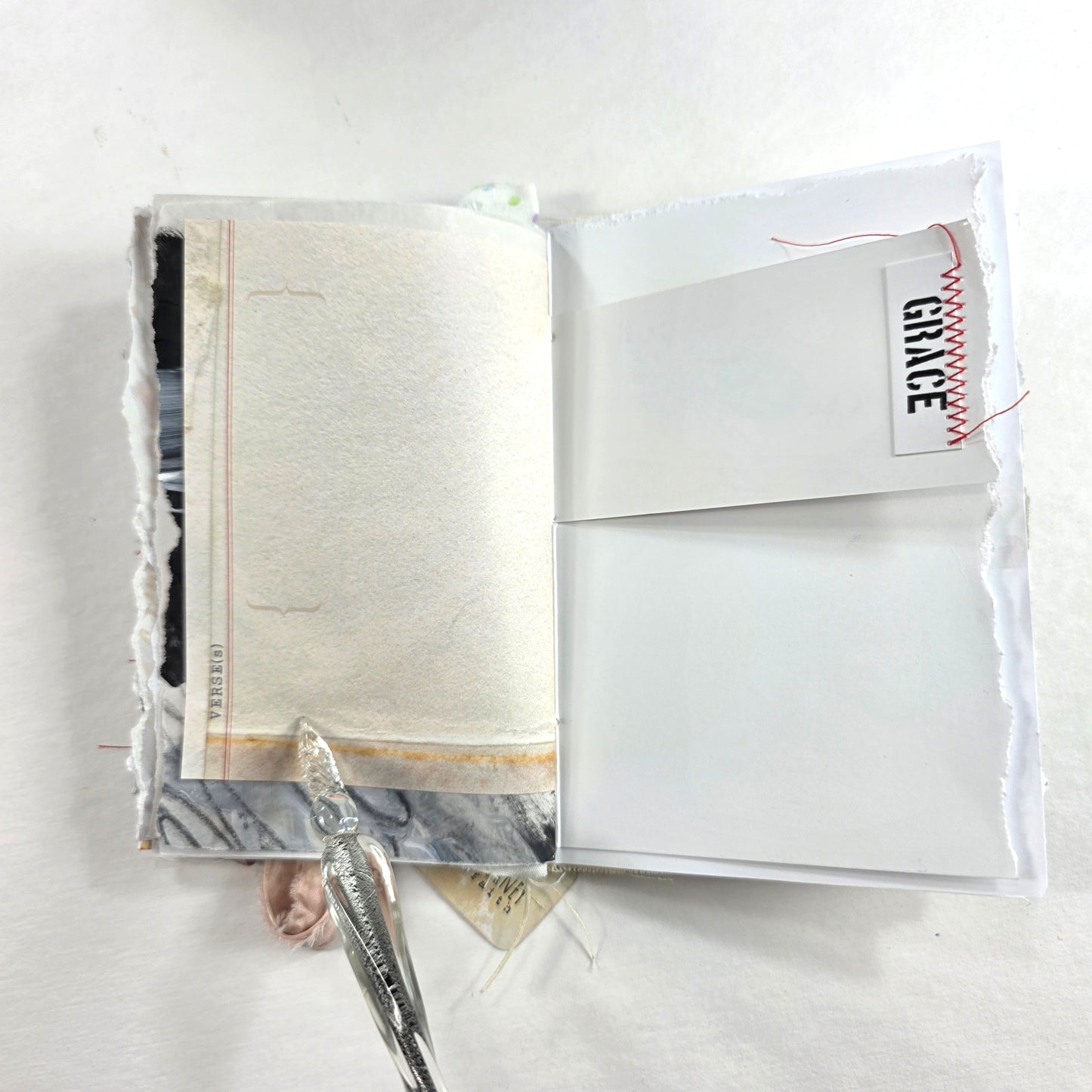Creative Faith Journal - Gathered Grace No. 12, Handmade mix media journal