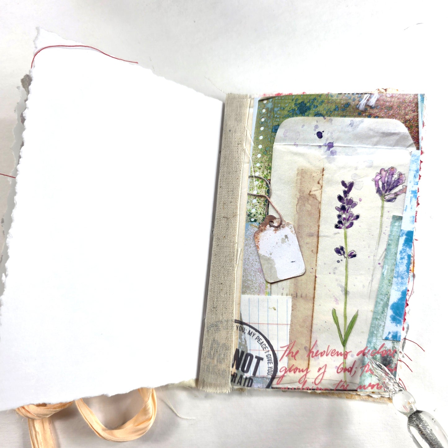 Creative Faith Journal - Gathered Grace No. 15, Handmade mix media journal