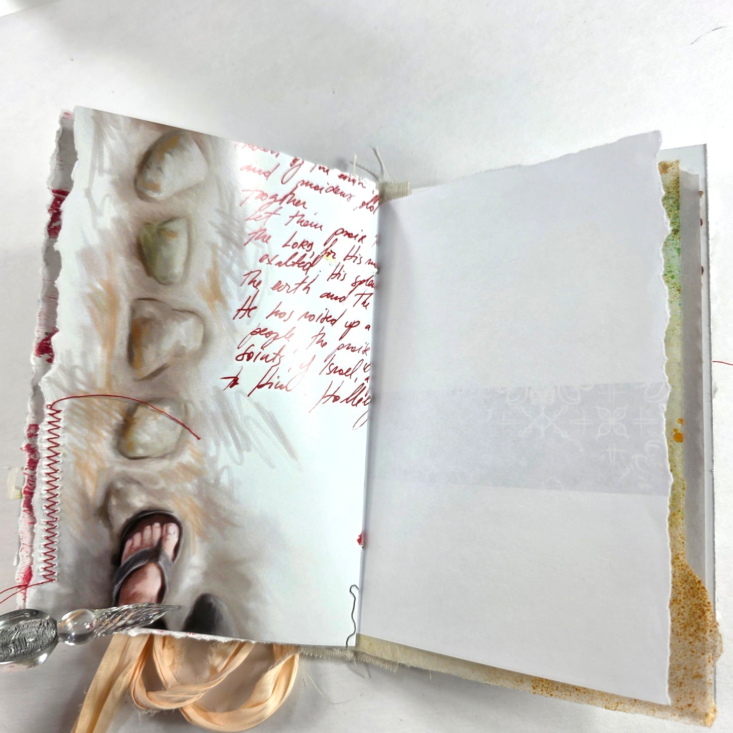Creative Faith Journal - Gathered Grace No. 15, Handmade mix media journal