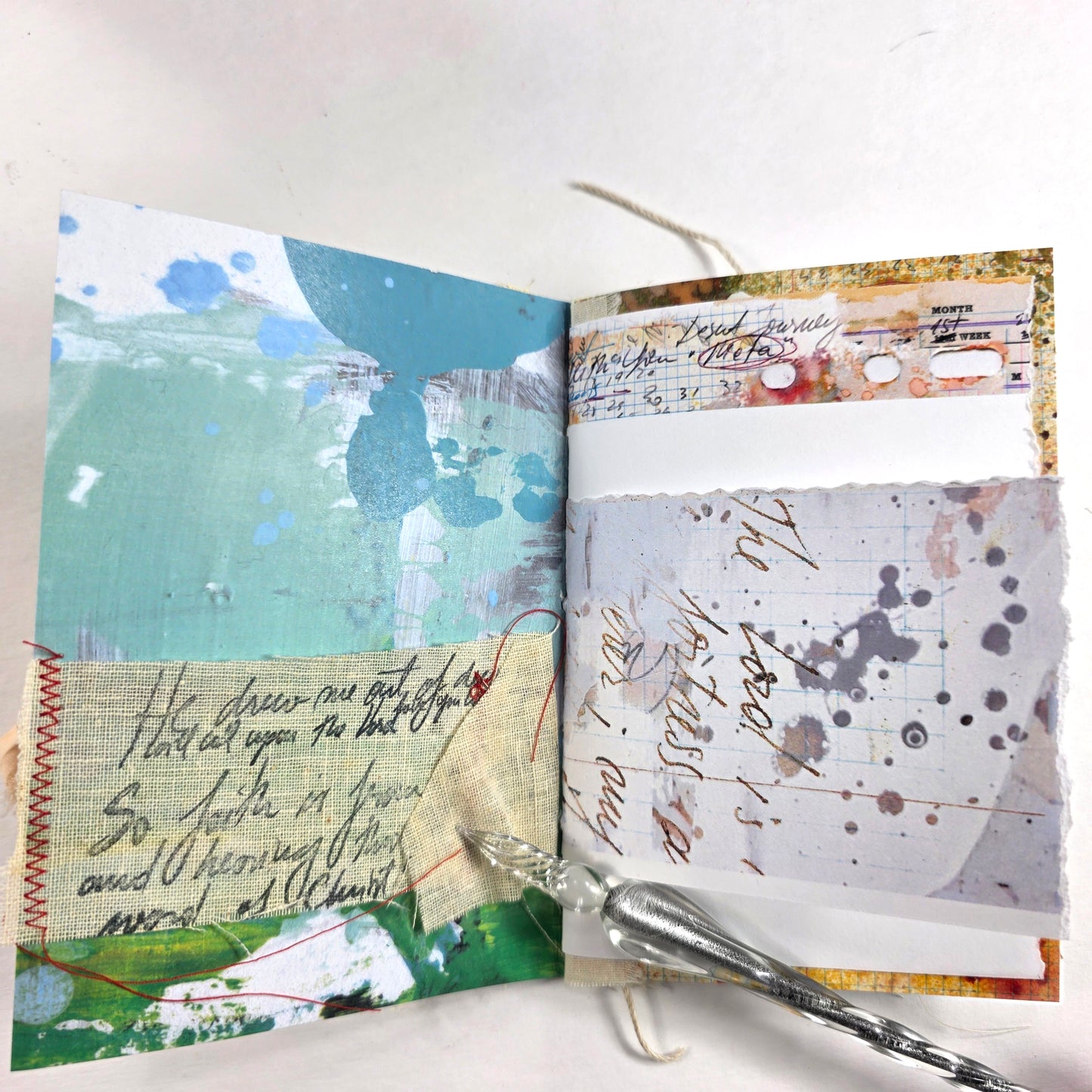 Creative Faith Journal - Gathered Grace No. 18, Handmade mix media journal
