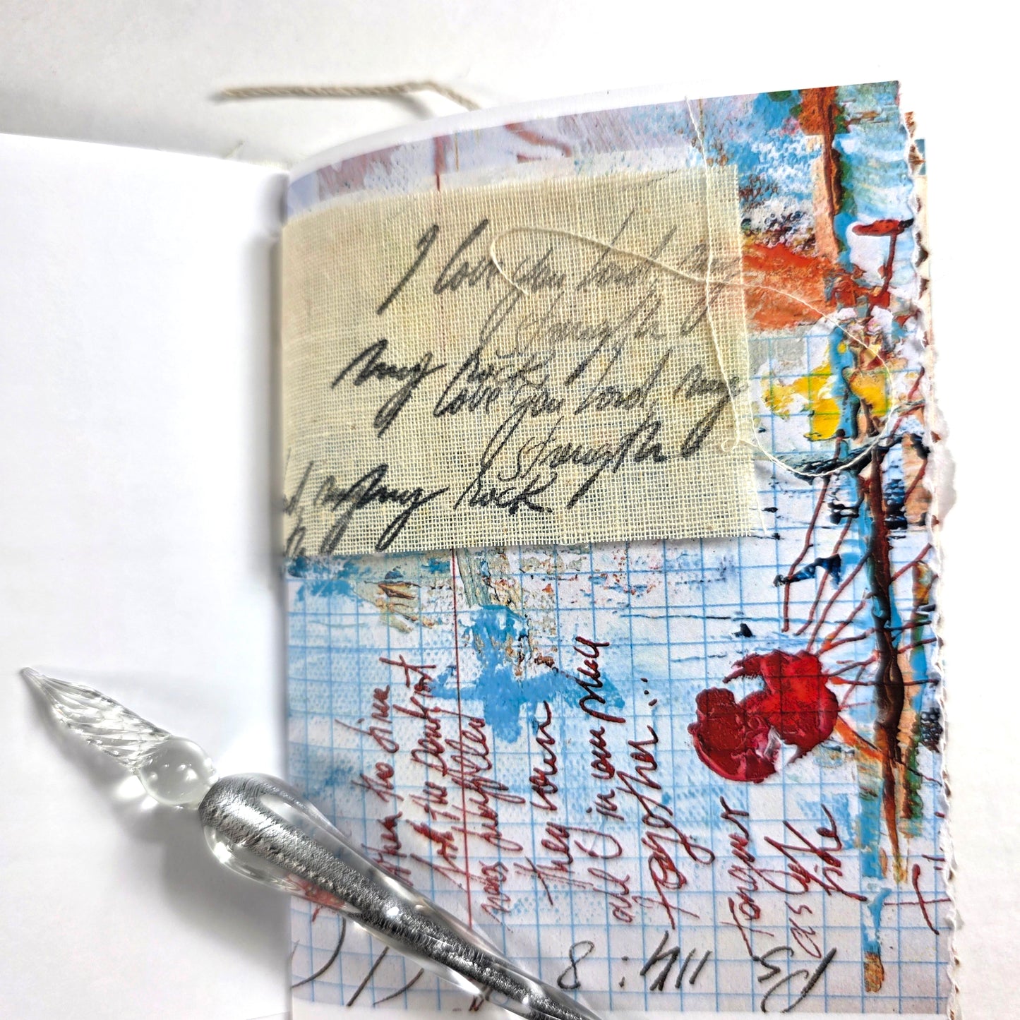 Creative Faith Journal - Gathered Grace No. 18, Handmade mix media journal