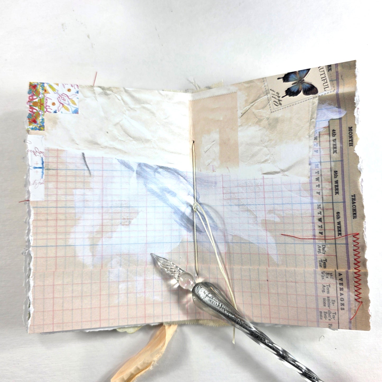 Creative Faith Journal - Gathered Grace No. 11, Handmade mix media journal