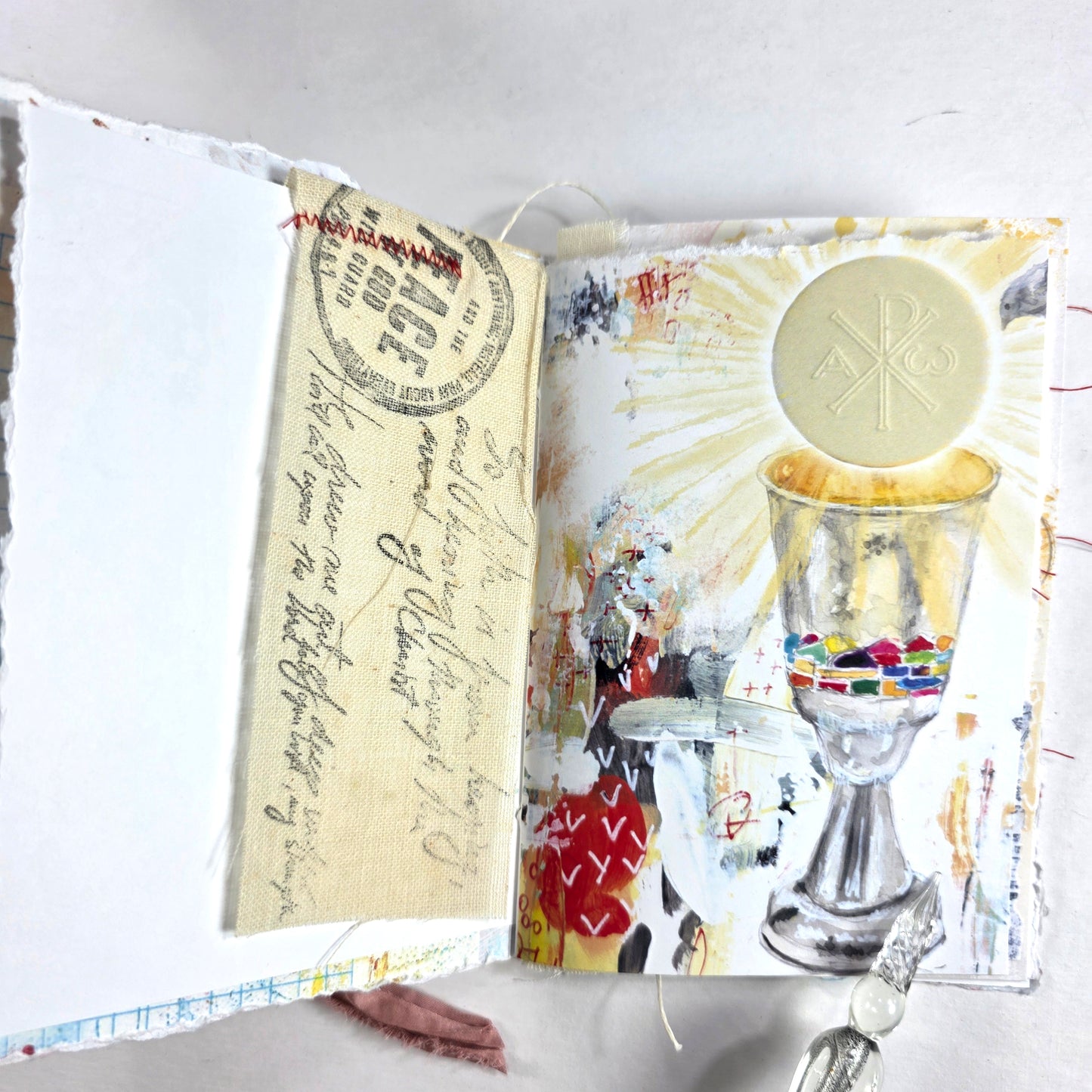 Creative Faith Journal - Gathered Grace No. 8, Handmade mix media journal