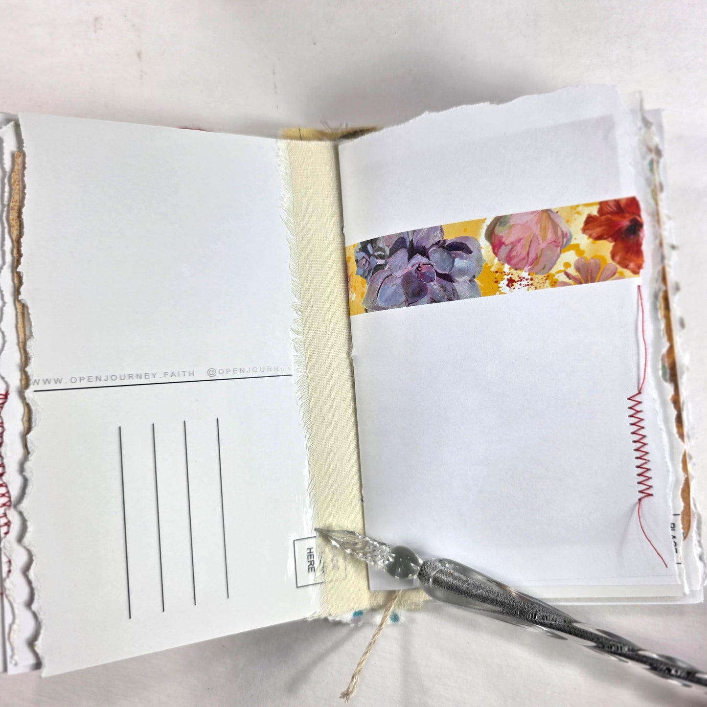 Creative Faith Journal - Gathered Grace No. 23, Handmade mix media journal
