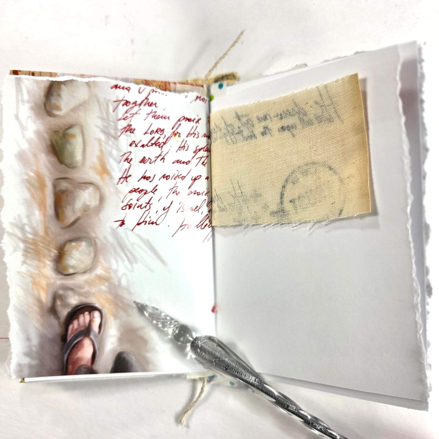 Creative Faith Journal - Gathered Grace No. 23, Handmade mix media journal