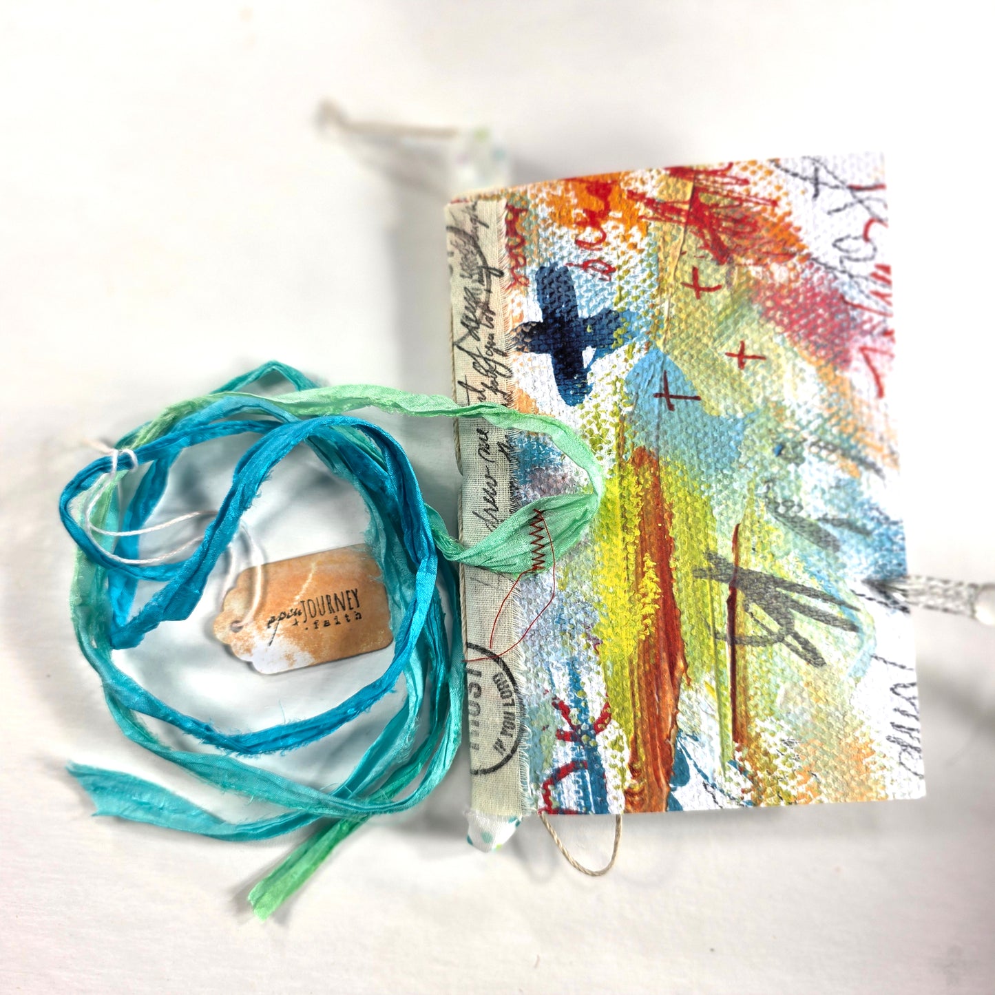 Creative Faith Journal - Gathered Grace No. 5, Handmade mix media journal