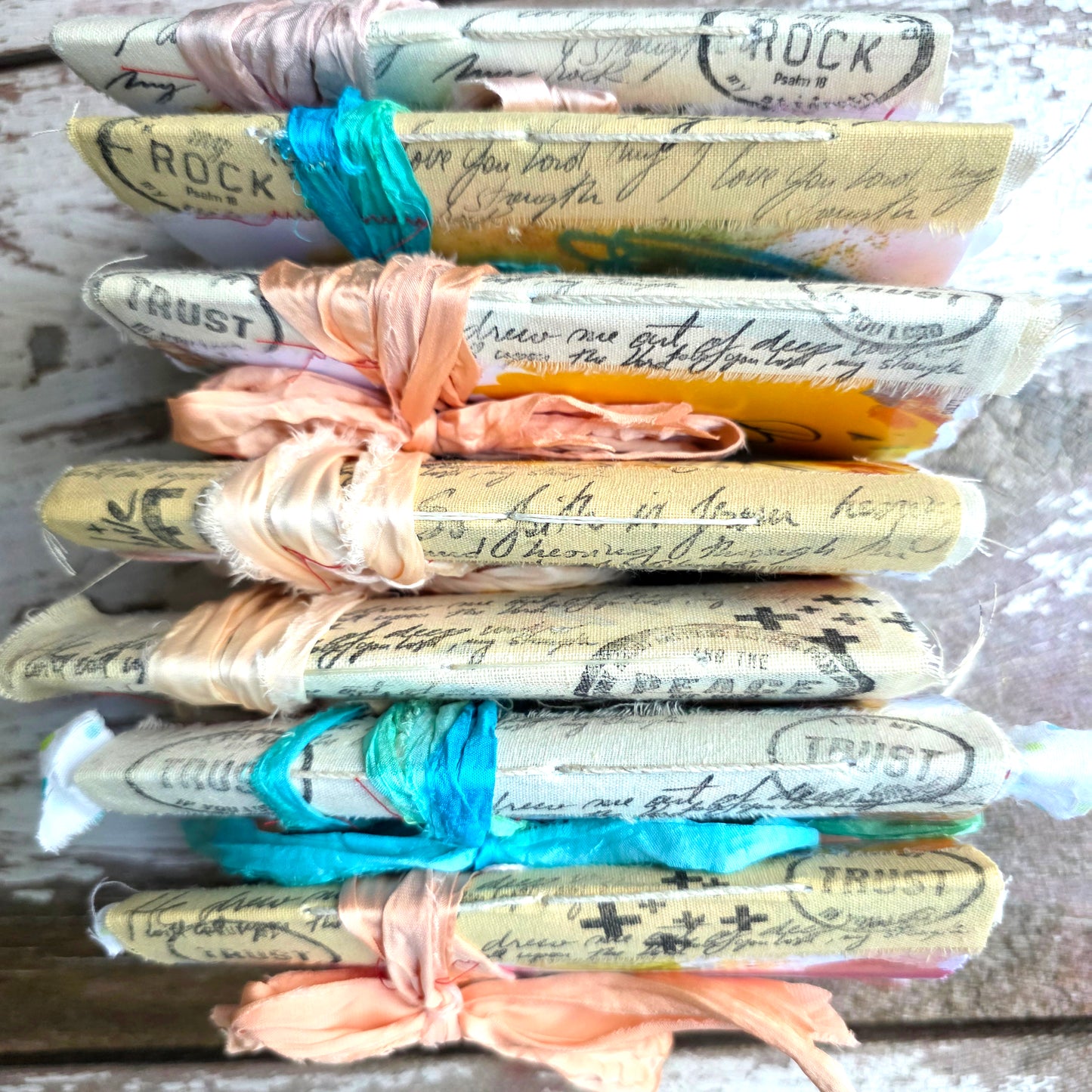 Creative Faith Journal - Gathered Grace No. 5, Handmade mix media journal