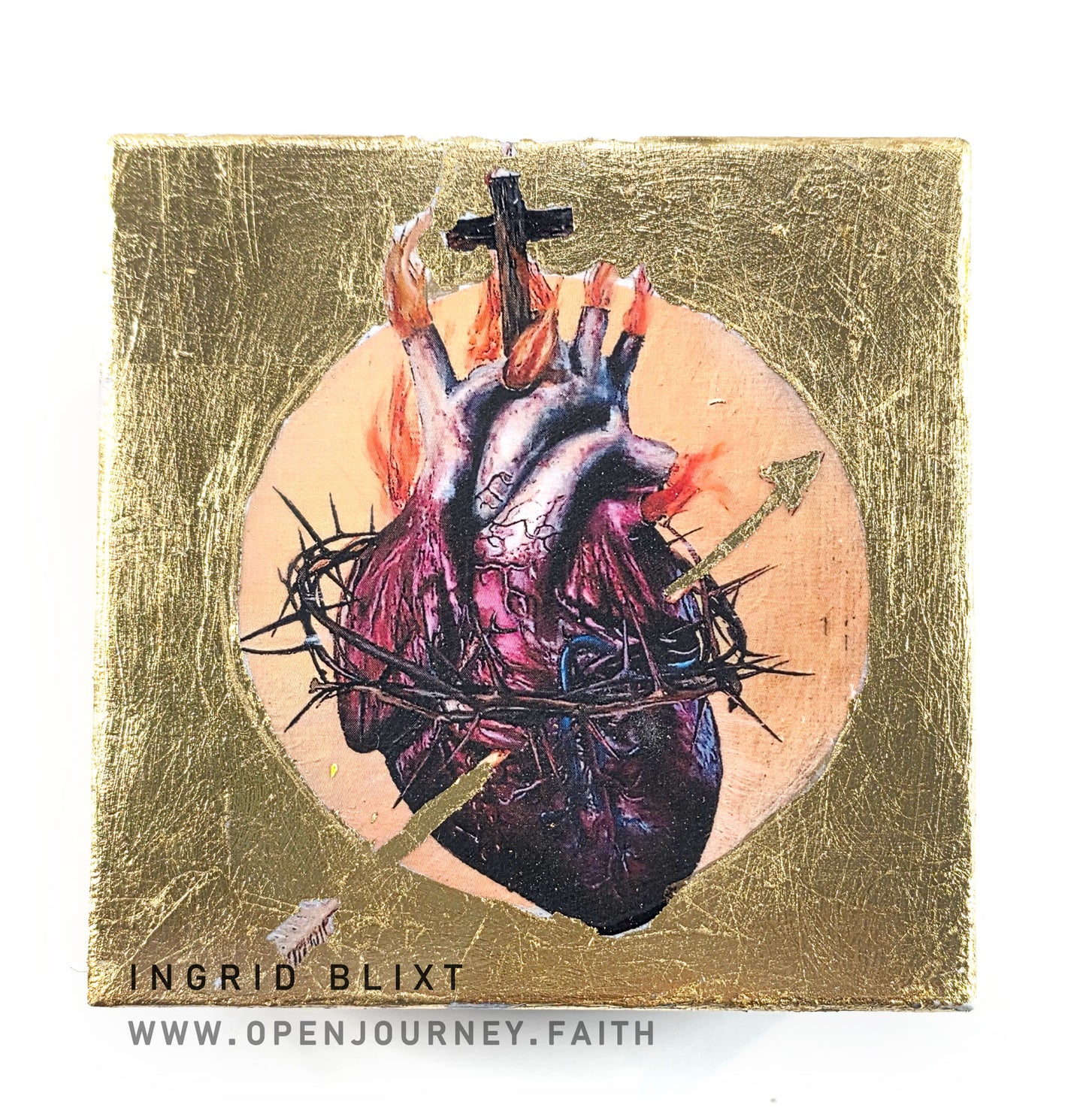 Sacred Heart - mix media Icon