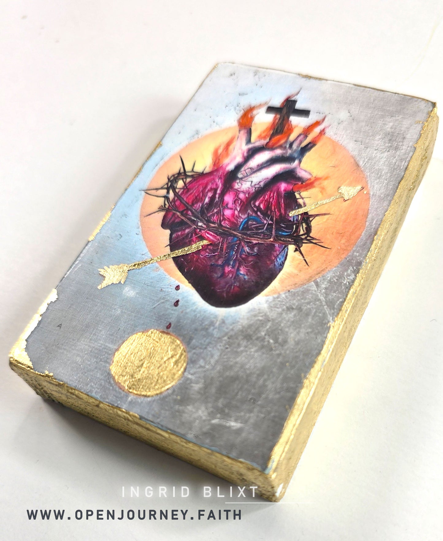 Sacred Heart II - mix media Icon