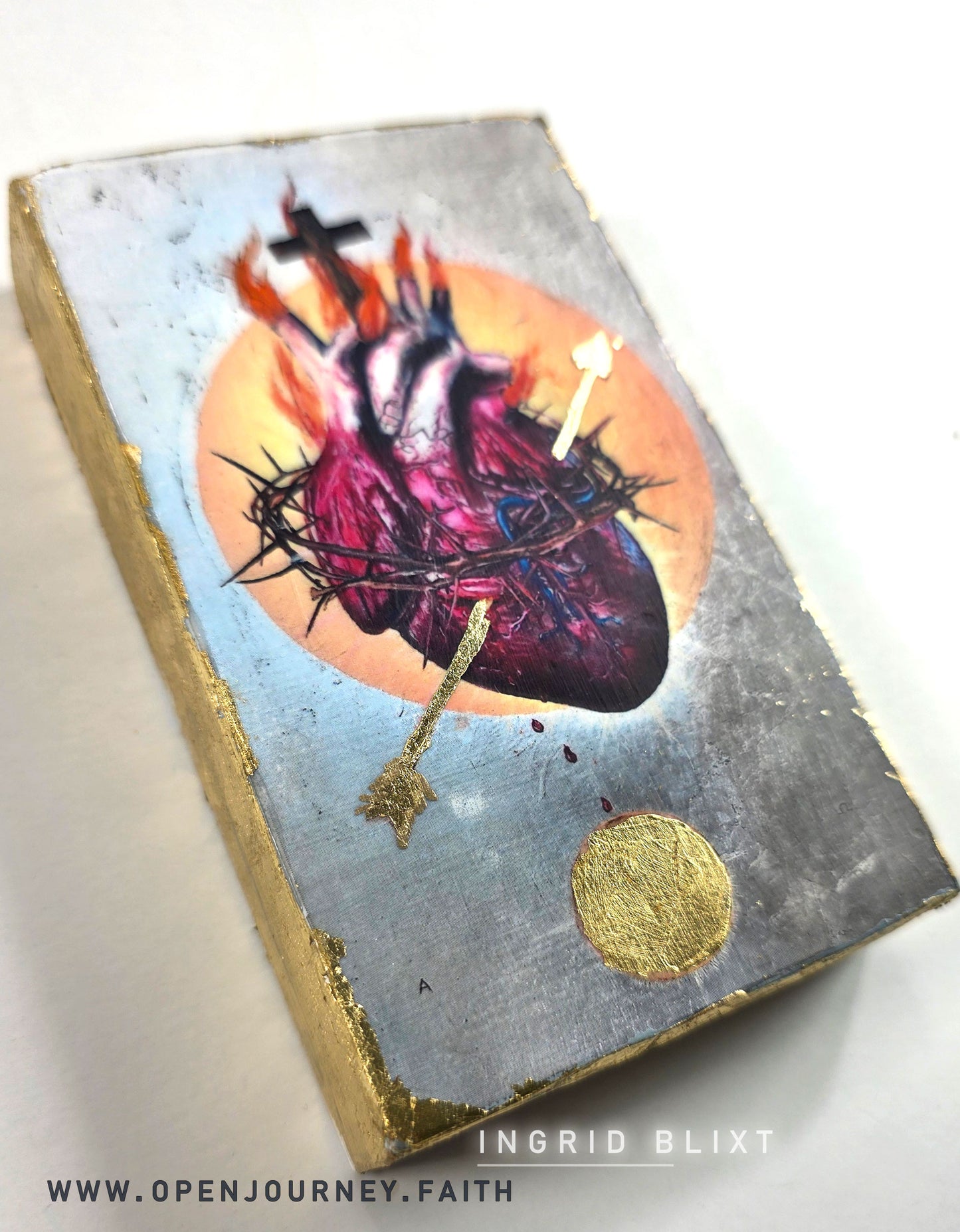 Sacred Heart II - mix media Icon