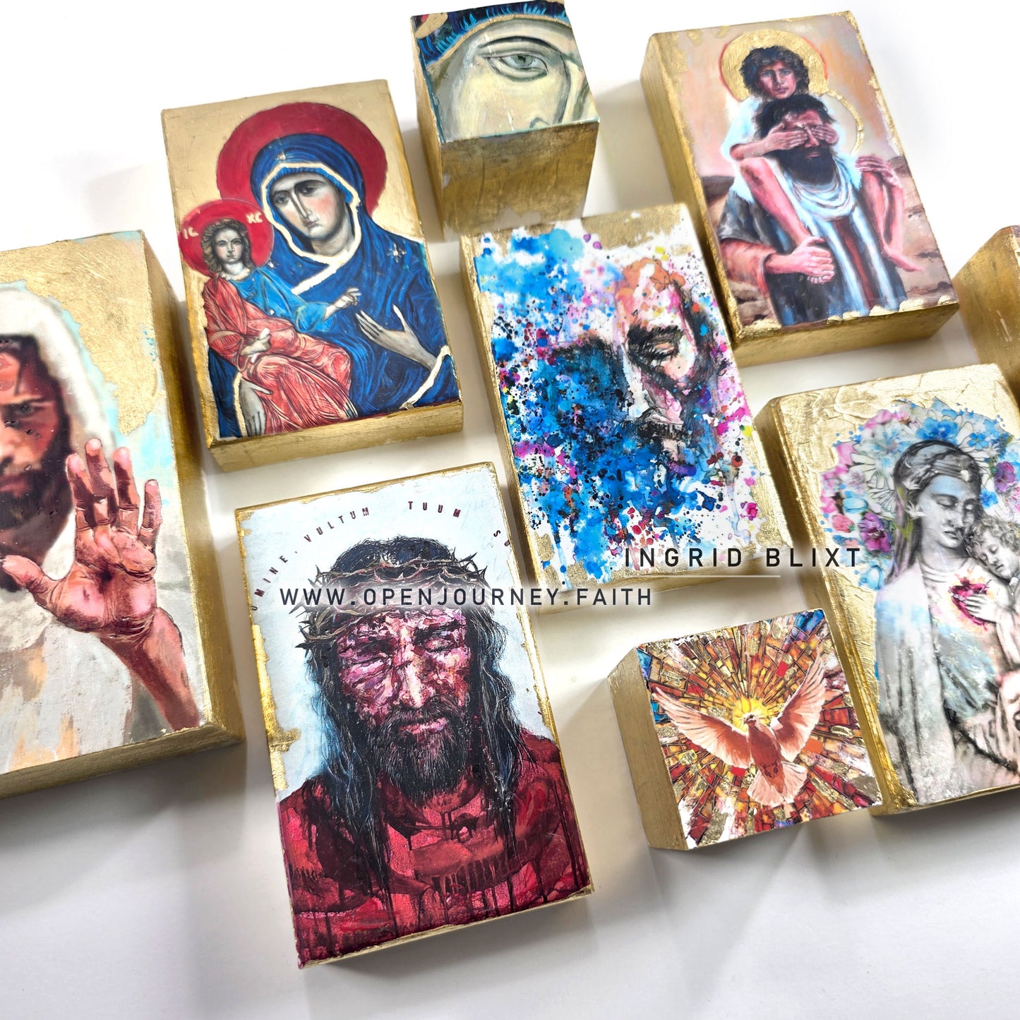 Jesus and Joseph - mix media Icon