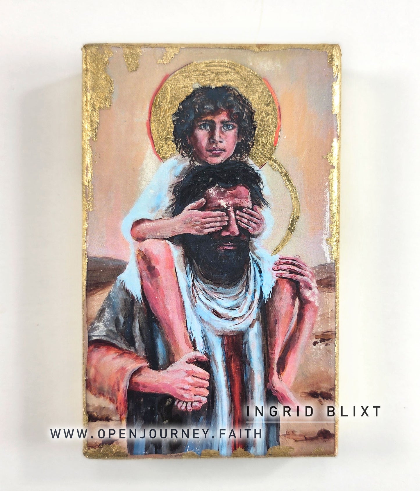 Jesus and Joseph - mix media Icon