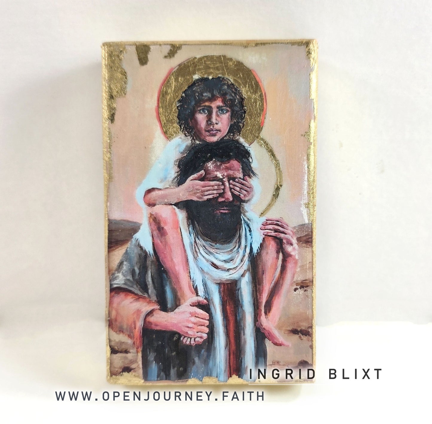 Jesus and Joseph - mix media Icon