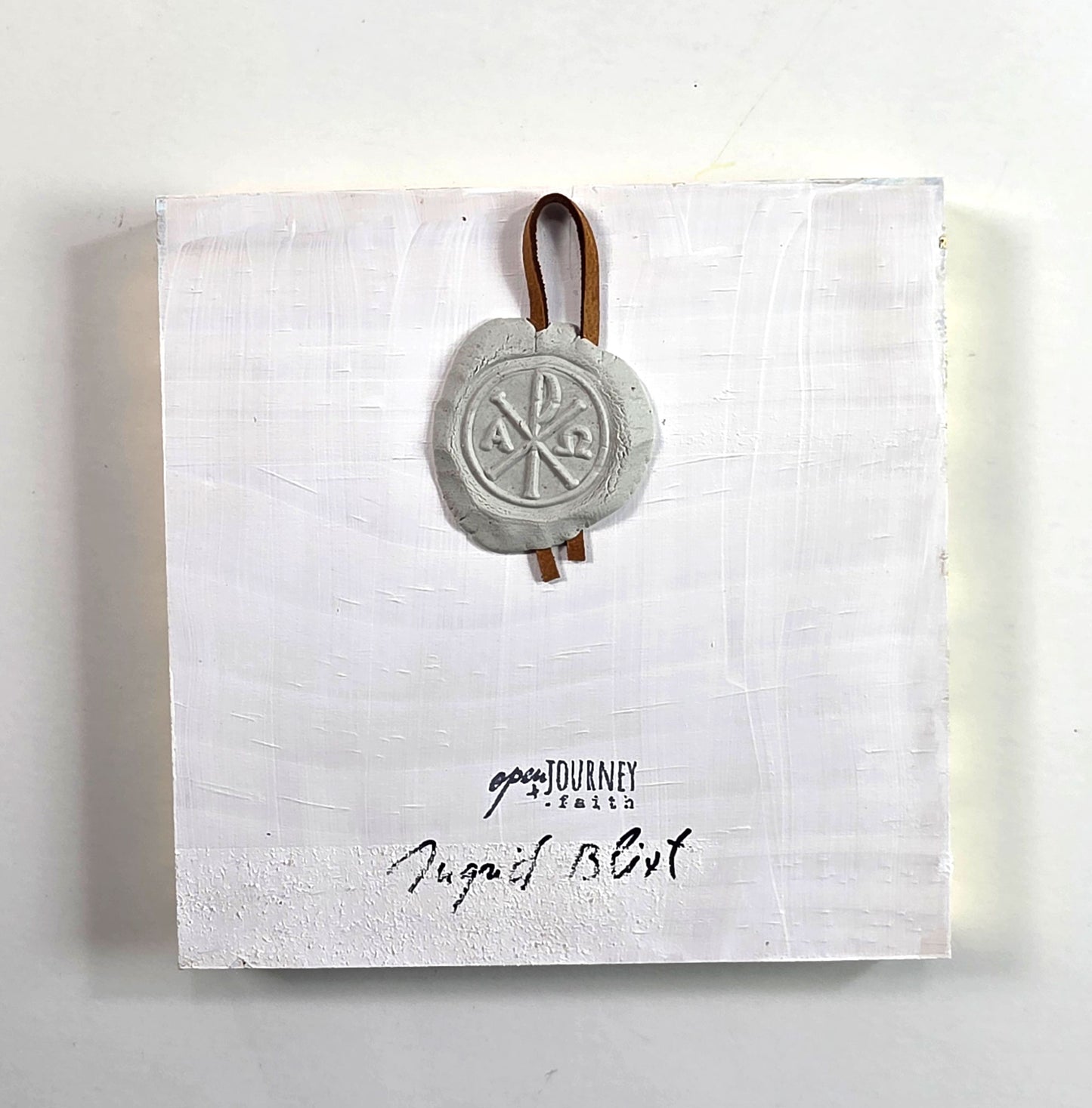 Blessed Mother and Jesus - mix media Byzantine style Icon 5x5