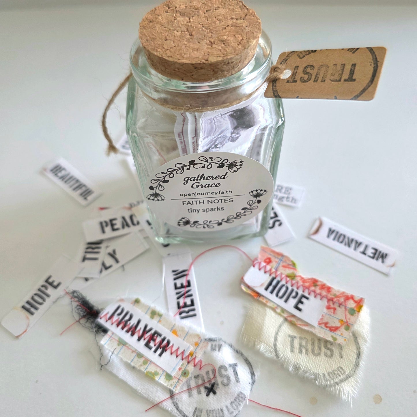 Gathered Grace Jar - faith journaling small ephemera