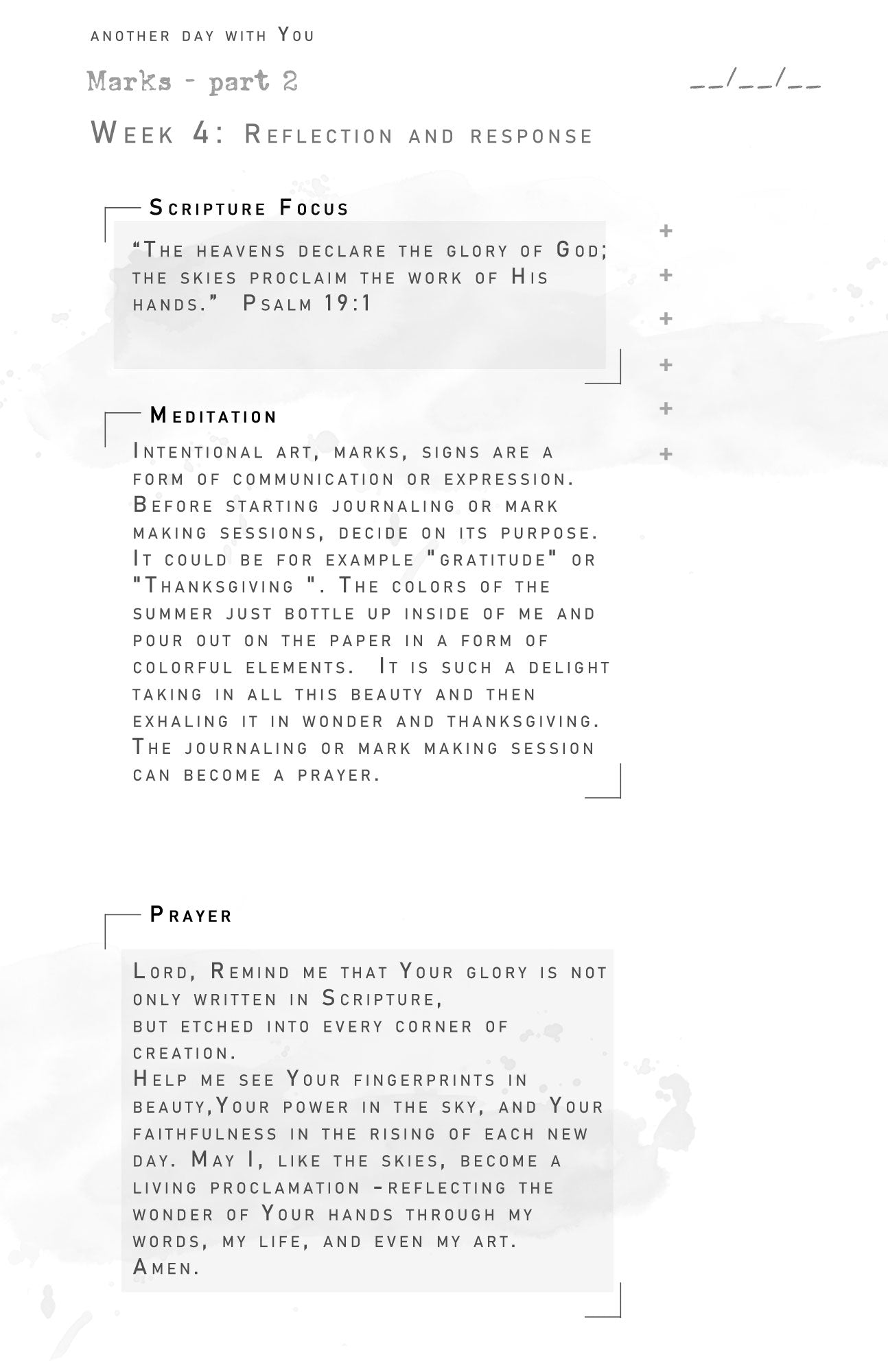 MARKS 2 kit Prayer Journal pages