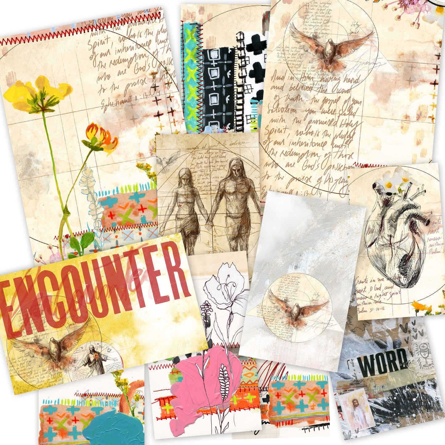 MARKS 2- set of 13 journaling cards mix