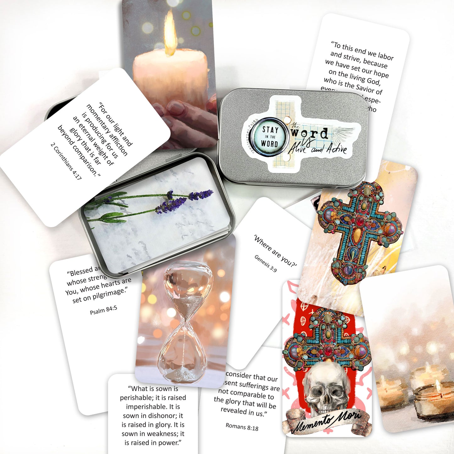 MEMENTO MORI - Bible Verse cards with option of Tin Box