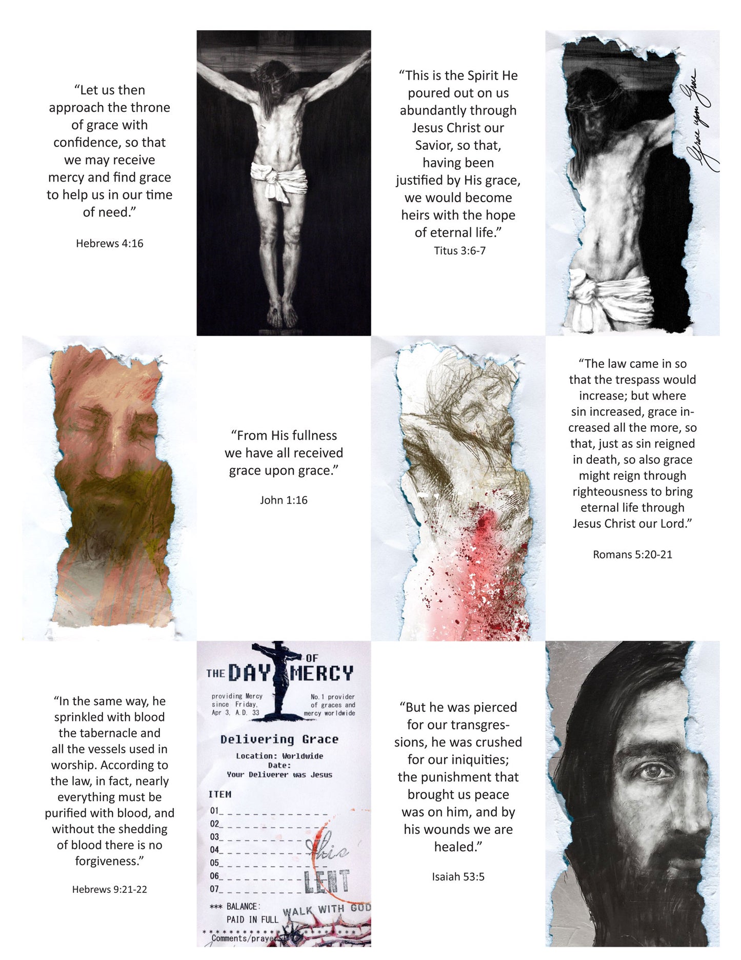 GRACE-LENT - Bible Verse cards with option of Tin Box