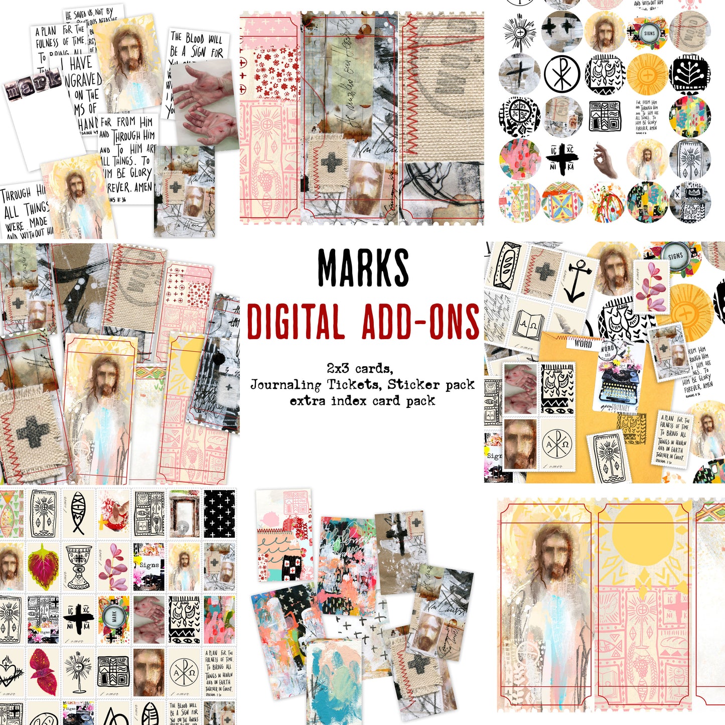 MARKS - Journaling Stickers, tickets and cards- digital download