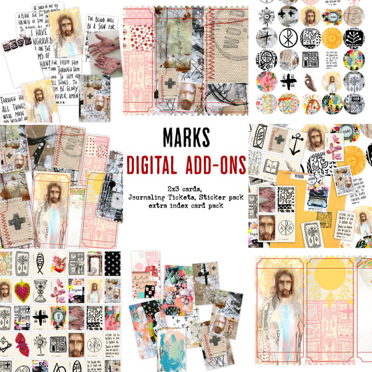 MARKS - Journaling Stickers, tickets and cards- digital download