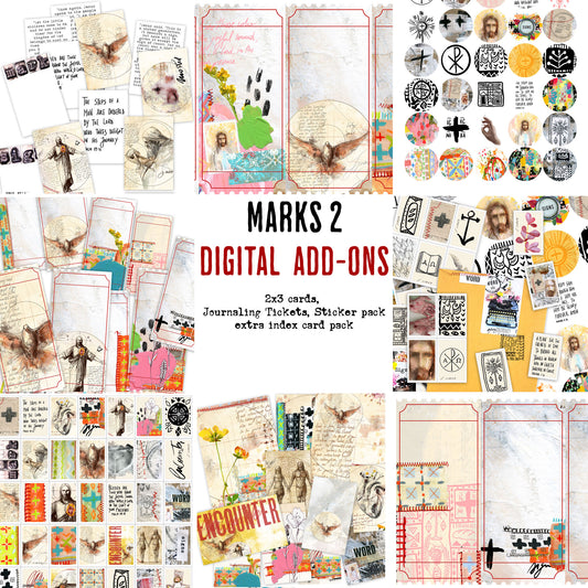 MARKS 2- Journaling Stickers, tickets and cards- digital download