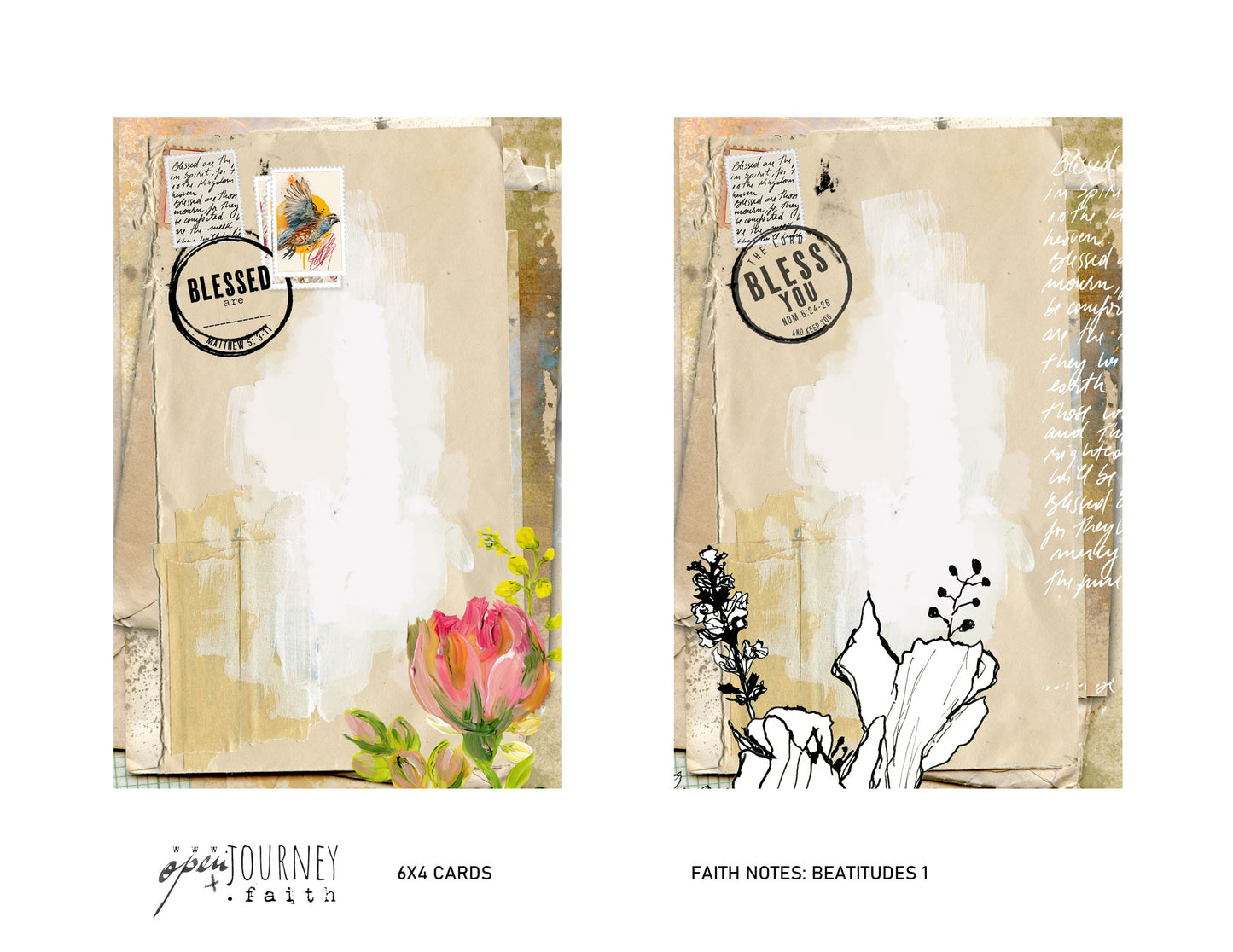 Beatitudes 1- set of 18 JOURNALING CARDS mix