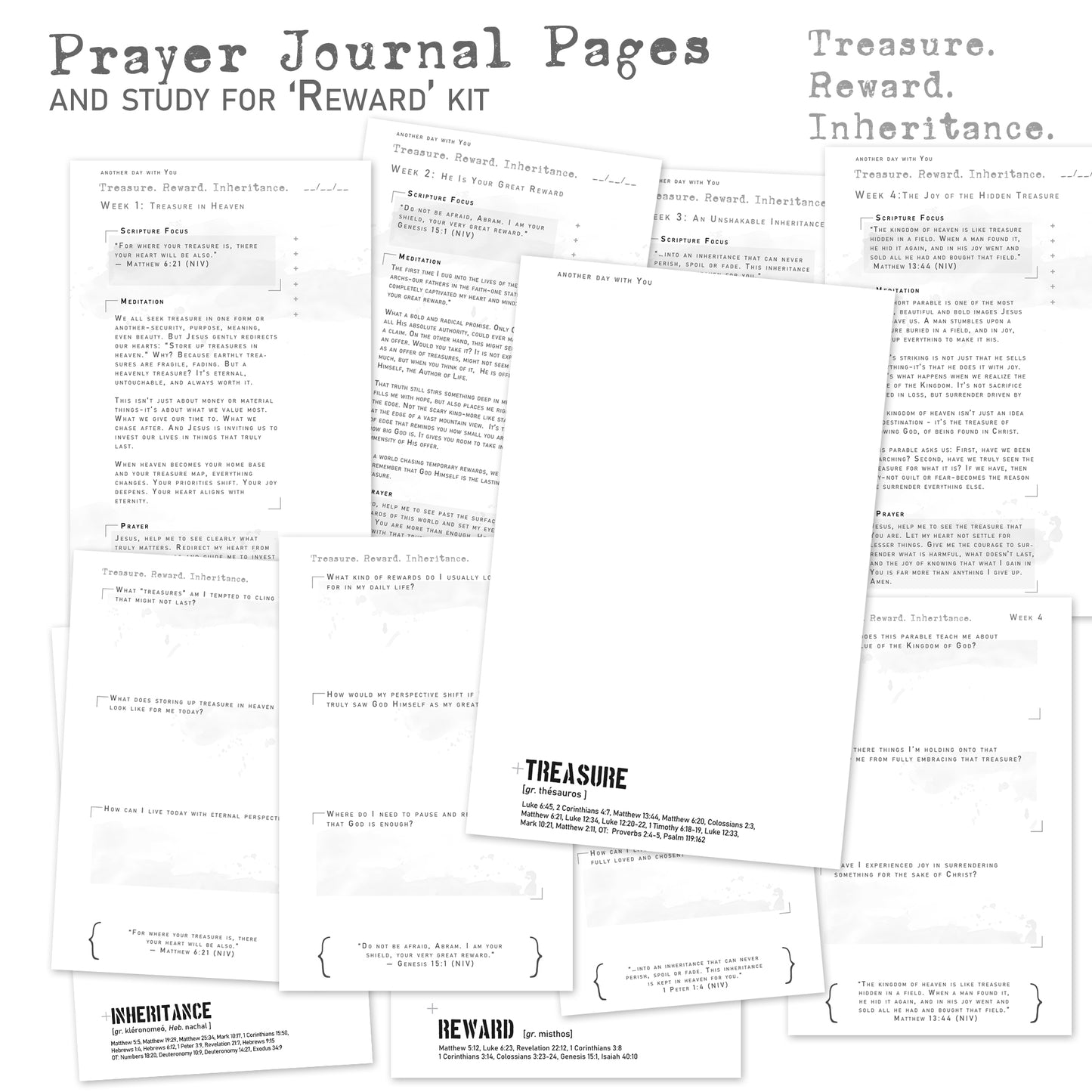 Reward kit Prayer Journal pages - add-on