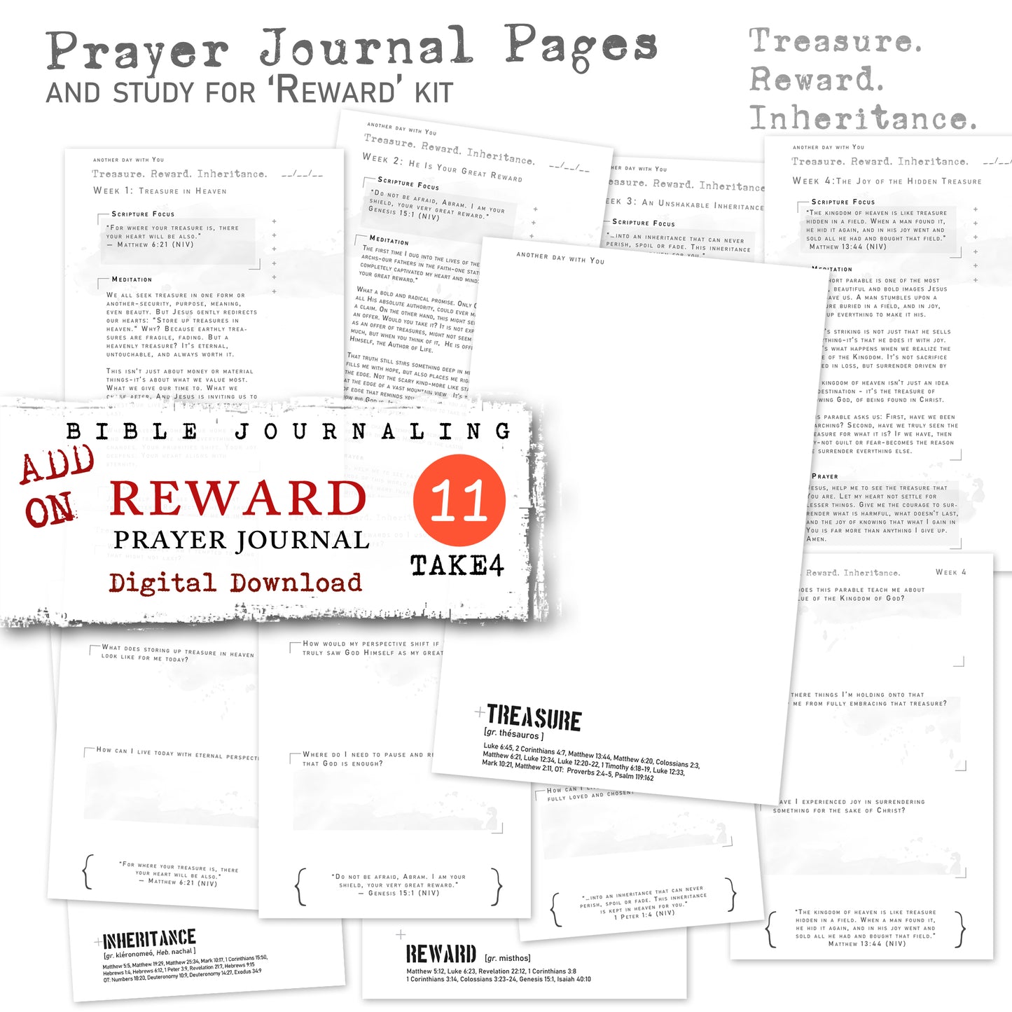 Reward kit Prayer Journal pages - add-on
