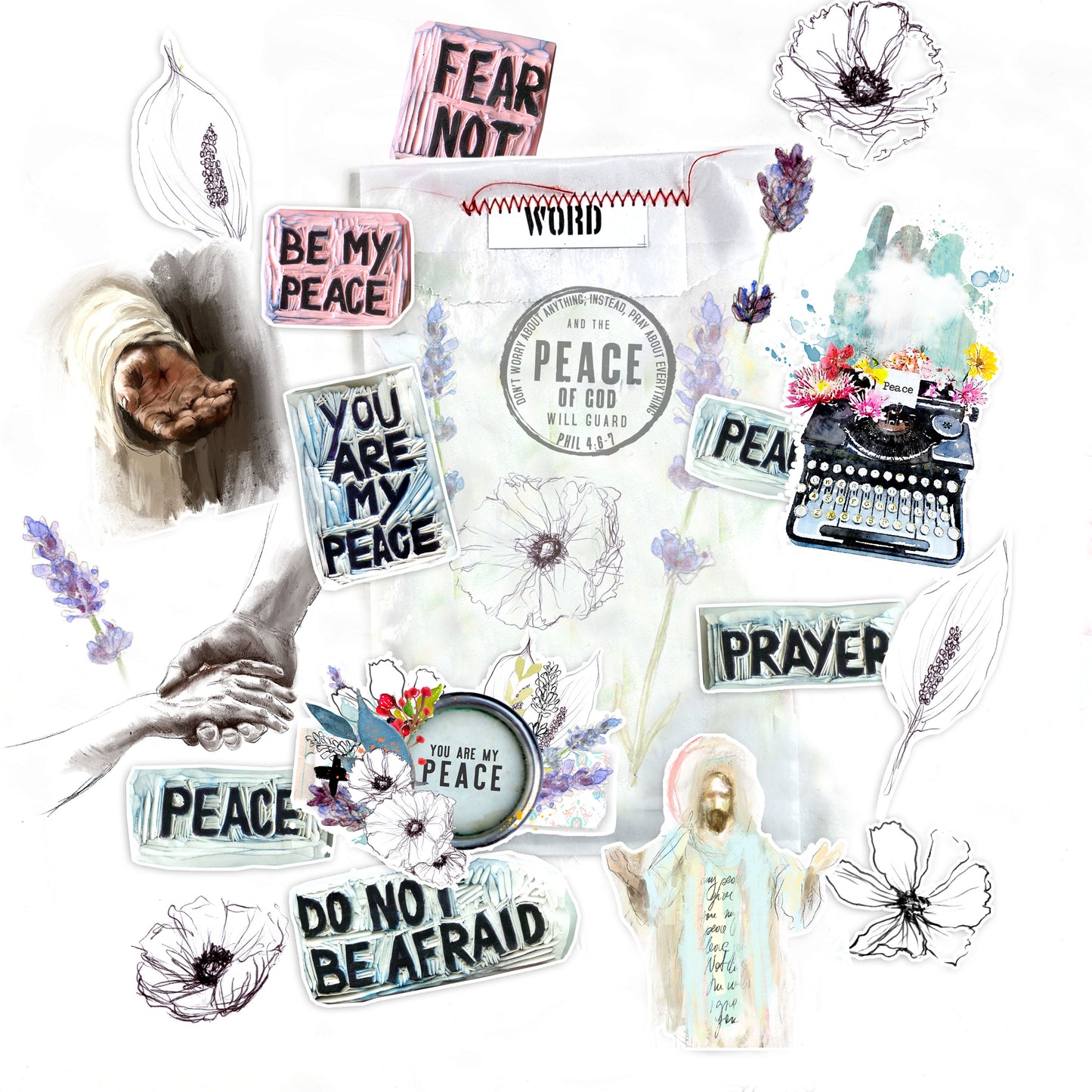 PEACE- ADD ON kit - Journaling die cuts