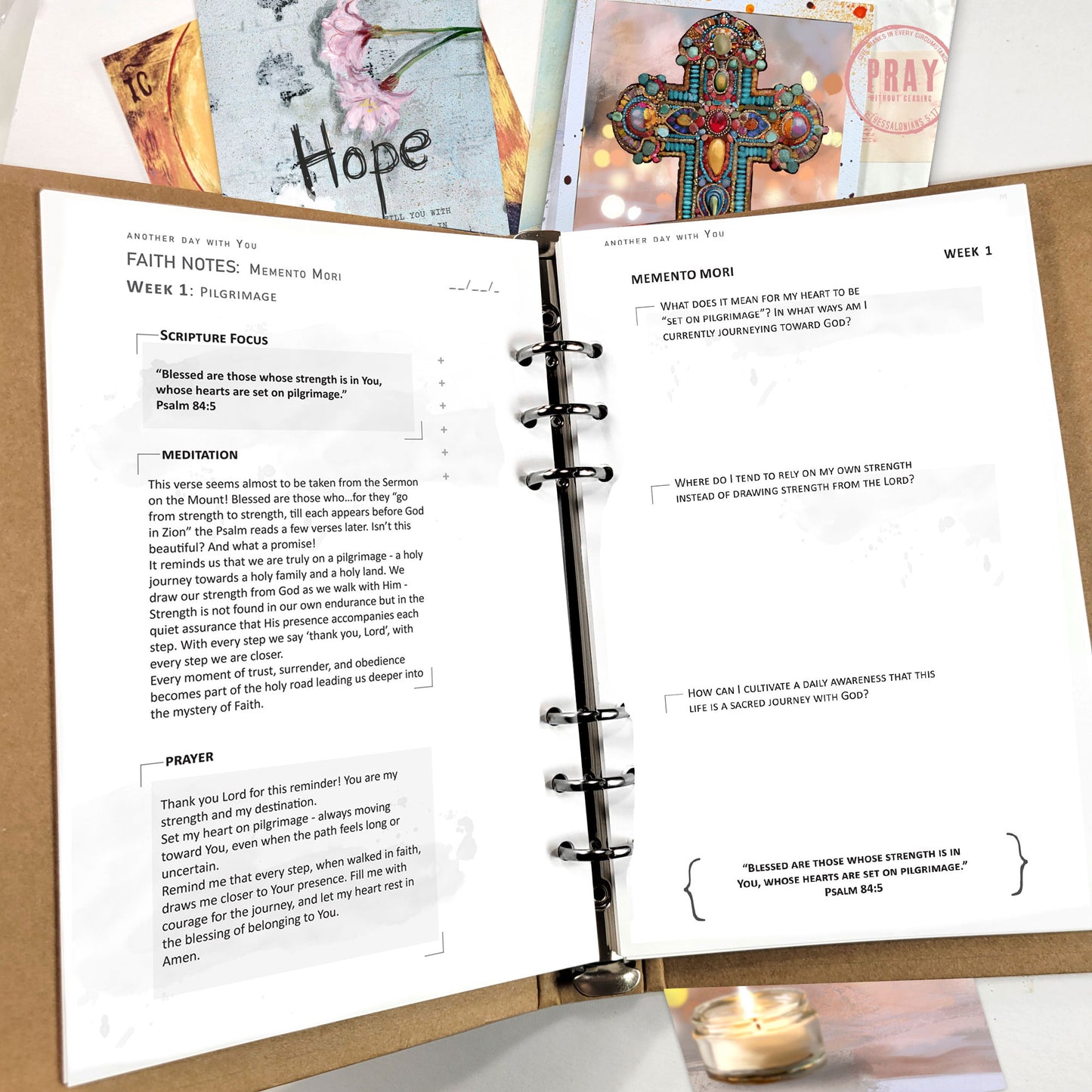 MEMENTO MORI kit Prayer Journal pages
