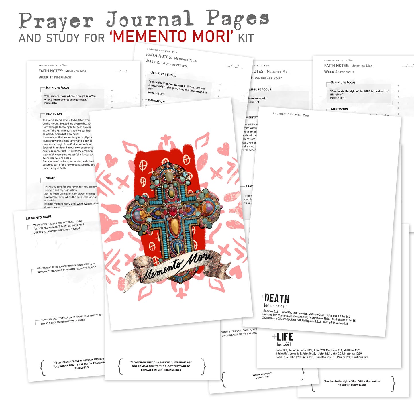 MEMENTO MORI kit Prayer Journal pages
