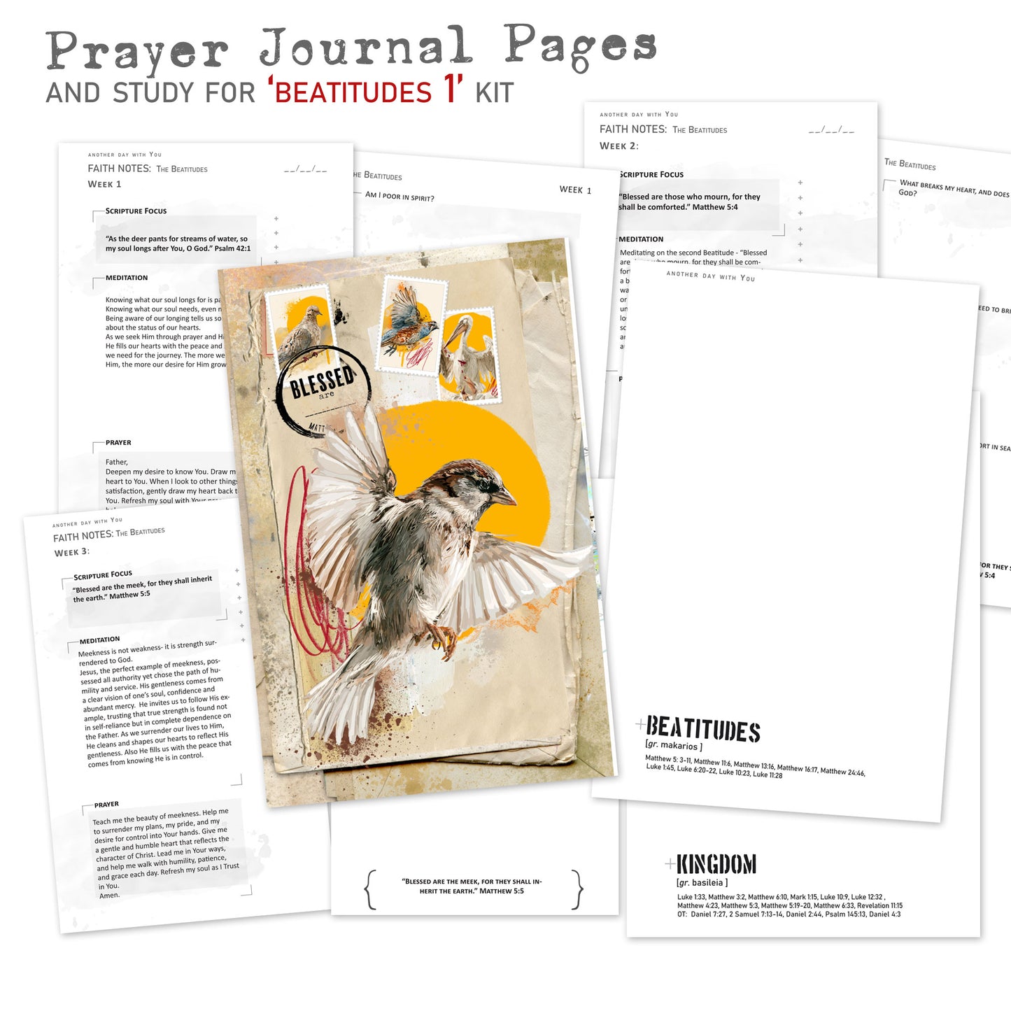 Beatitudes 1 kit PRAYER JOURNAL pages edition