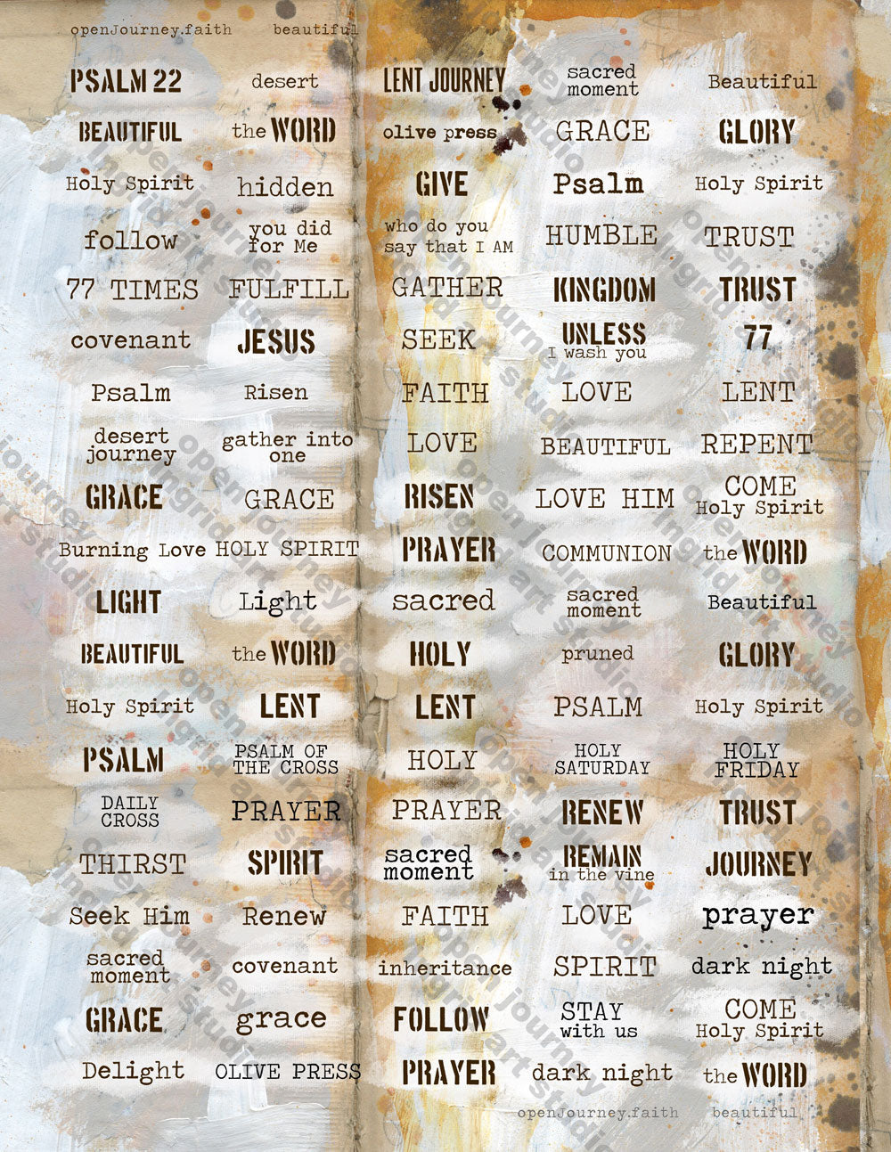 ADD ON Beautiful 6 - LENT Reading plan, Journaling Post Stamps and Stickers - digital download