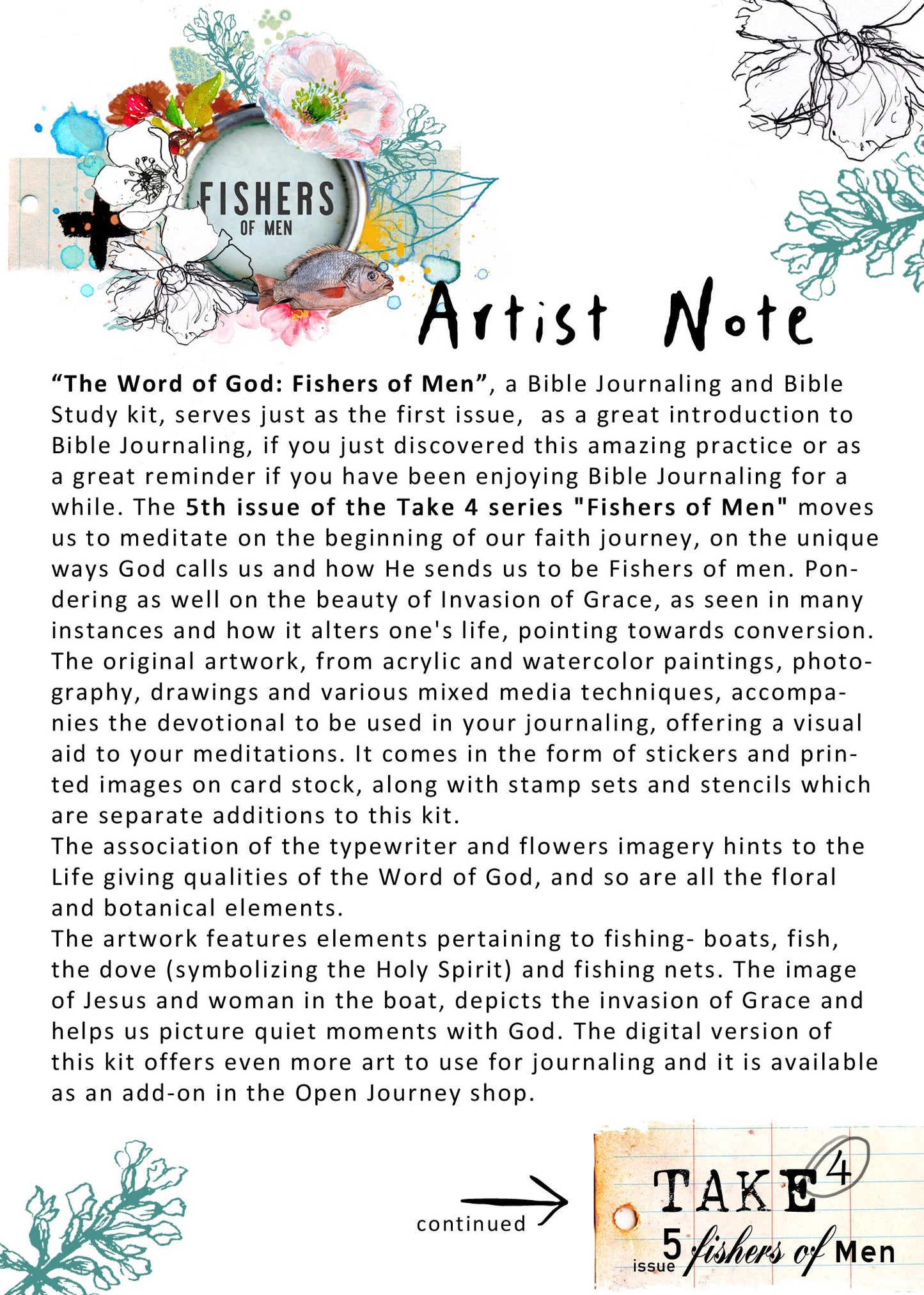 TAKE 4 - FISHERS OF MEN - Bible journaling kit
