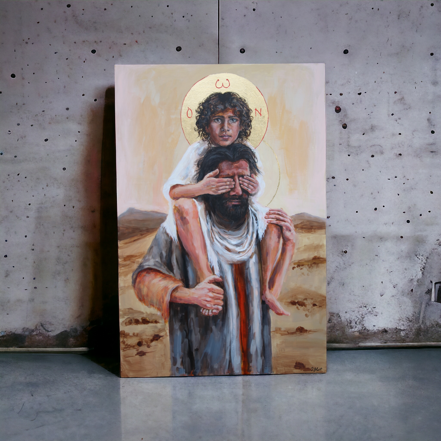 Trust: Jesus and Joseph original acrylic painting