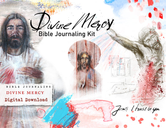Divine Mercy bible journaling elements - digital download