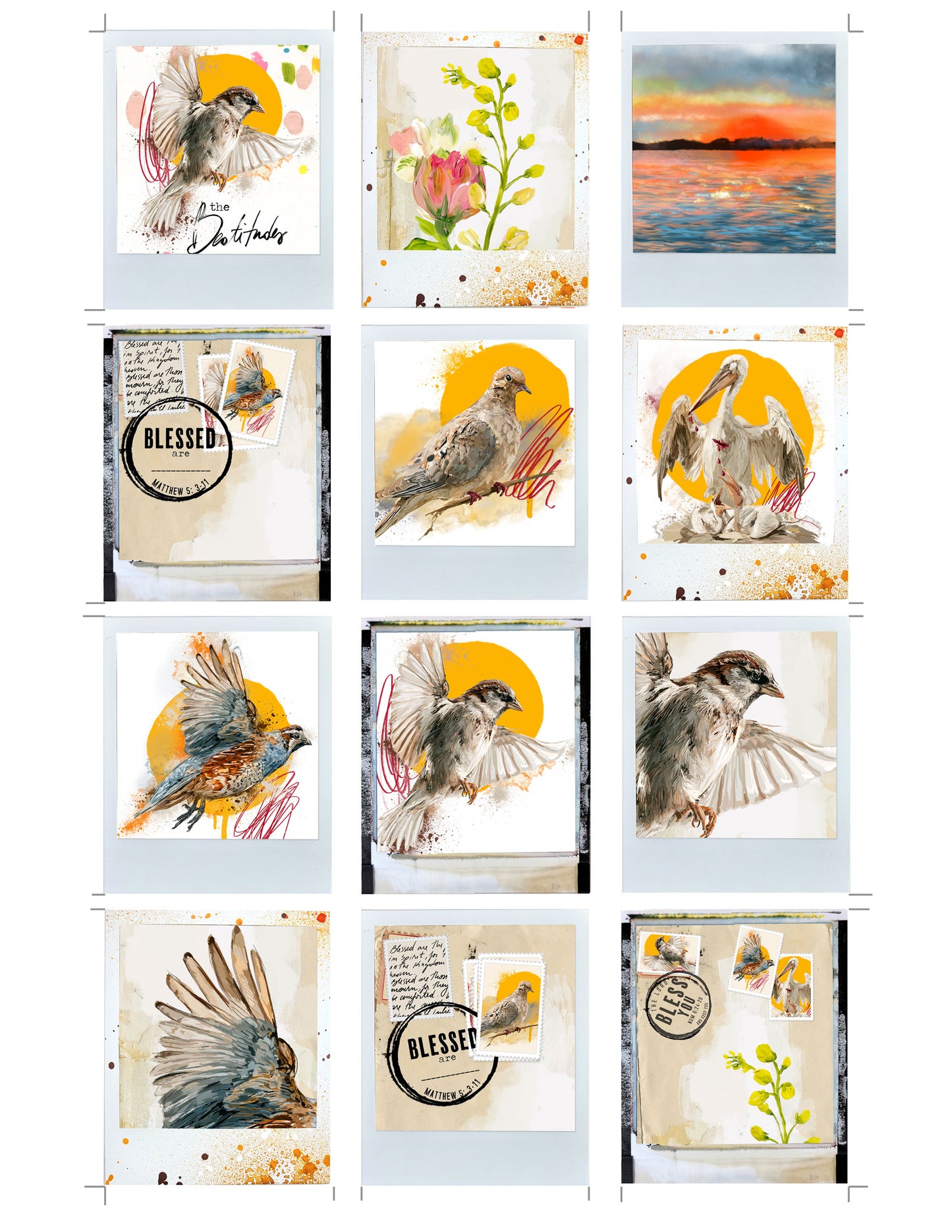 'Beatitudes 1'- 24 Journaling Polaroid style Cards