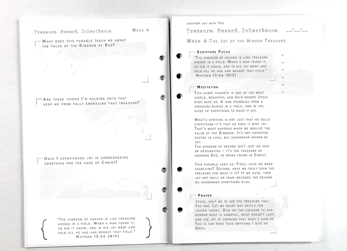 Reward kit Prayer Journal pages - add-on