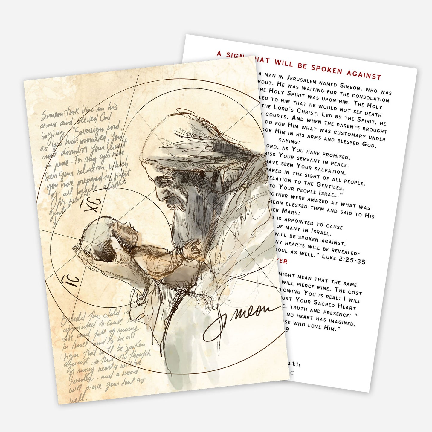 3 Prayer Card Set - Holy Spirit, Jesus and Simeon's Blessing