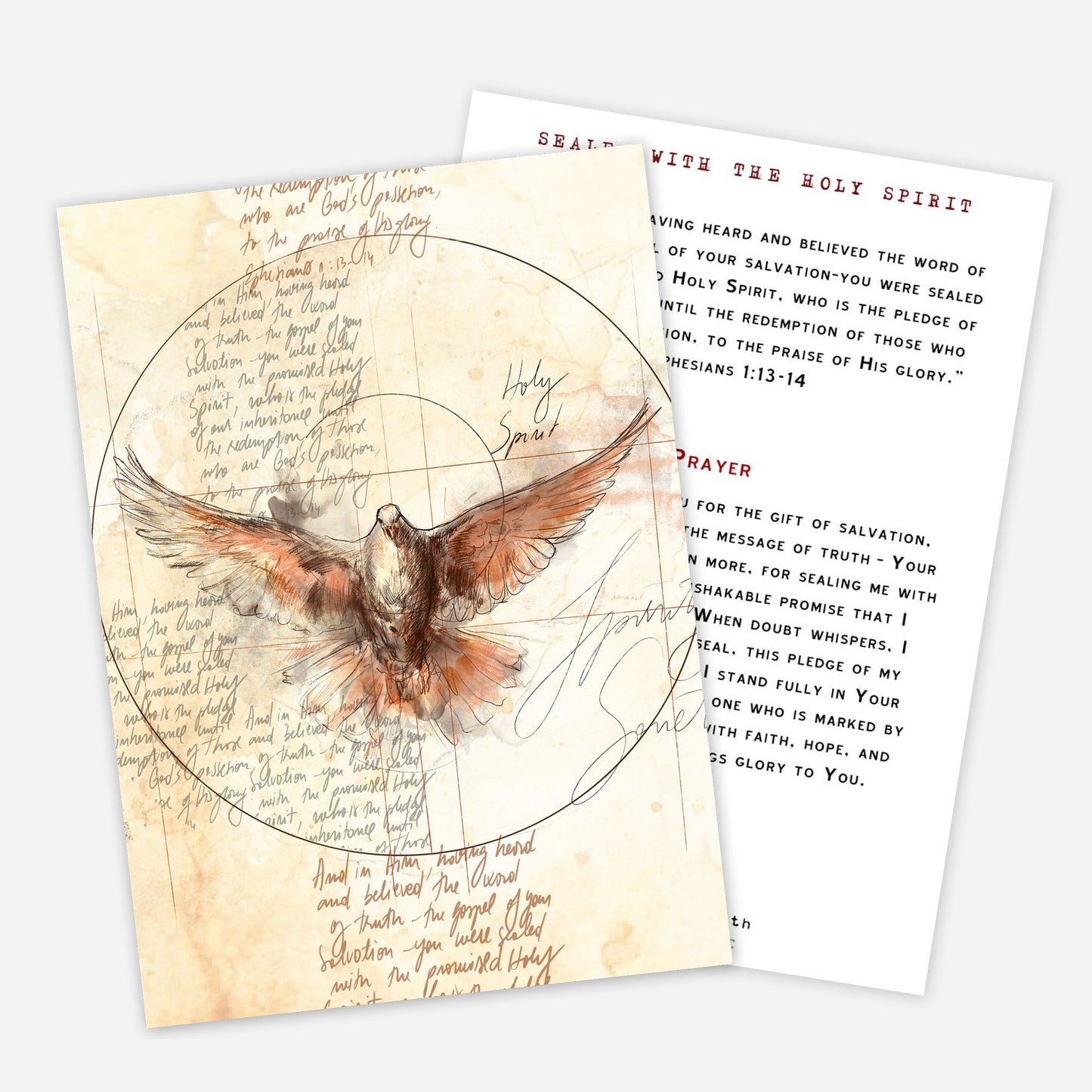 3 Prayer Card Set - Holy Spirit, Jesus and Simeon's Blessing